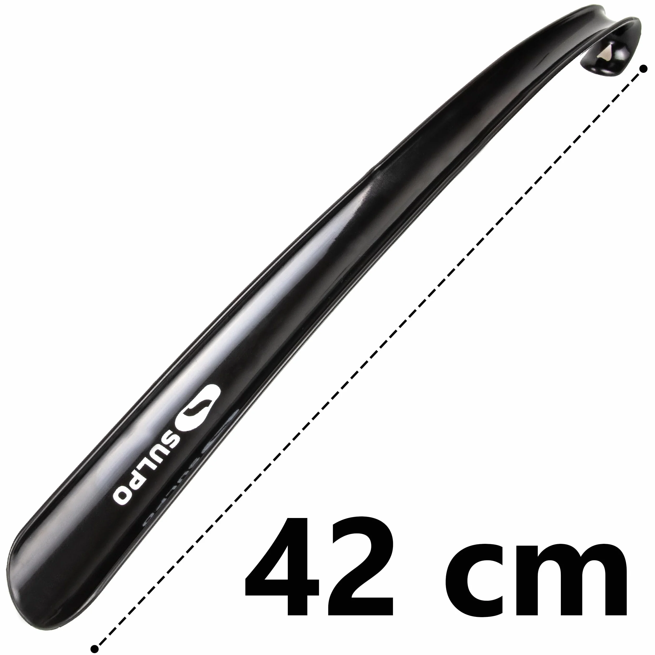 SULPO Łyżka do butów plastikowa - Długa łyżka do butów - Solidna i elastyczna - Z otworem do zawieszenia - Shoehorn - 42 cm