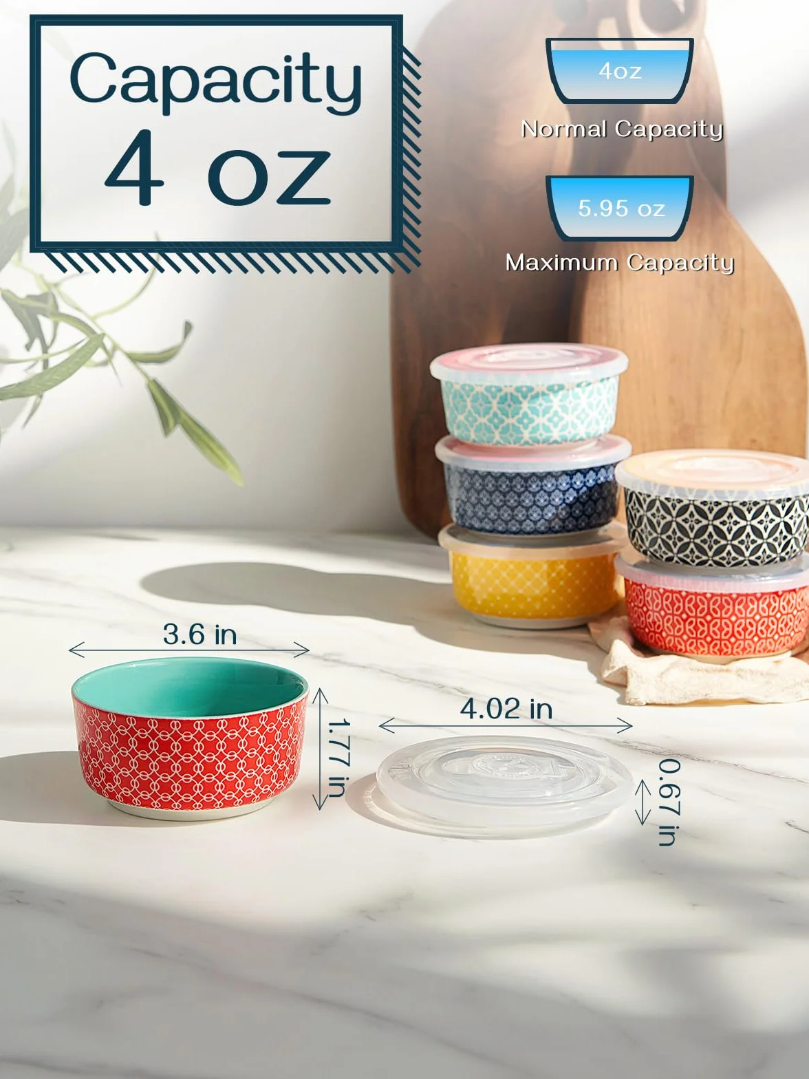 DOWAN Ramekins porcelanowe 113 ml do sufletu Creme Brulee, foremki do pieczenia