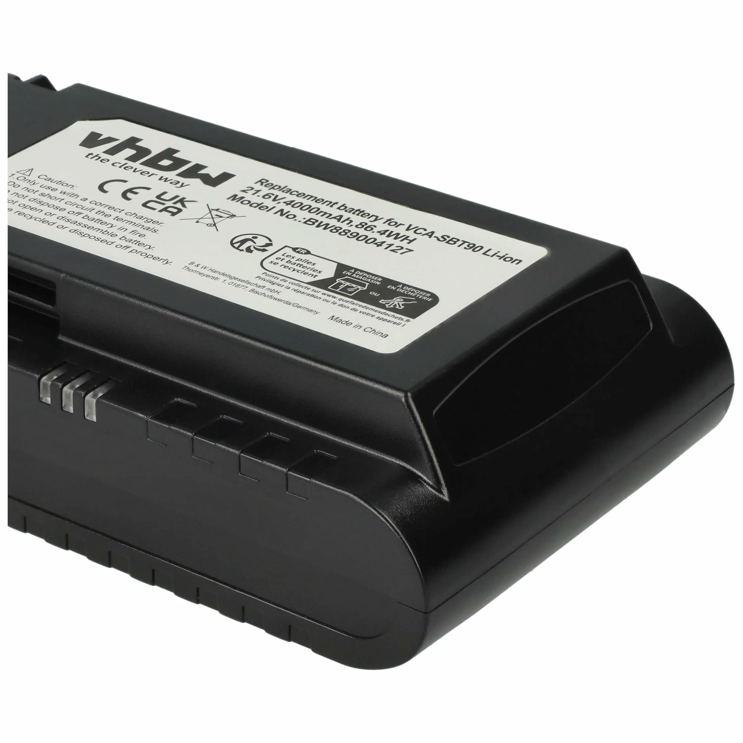 vhbw Bateria zamienna do odkurzacza Samsung DJ96-00221A VCA-SBT90E 4000 mAh 21,6 V litowo-jonowa czarna