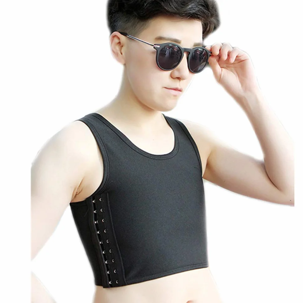 BaronHong Kolorowy dwuwarstwowy siatkowy segregator na klatkę piersiową dla lesbijek Tomboy Trans