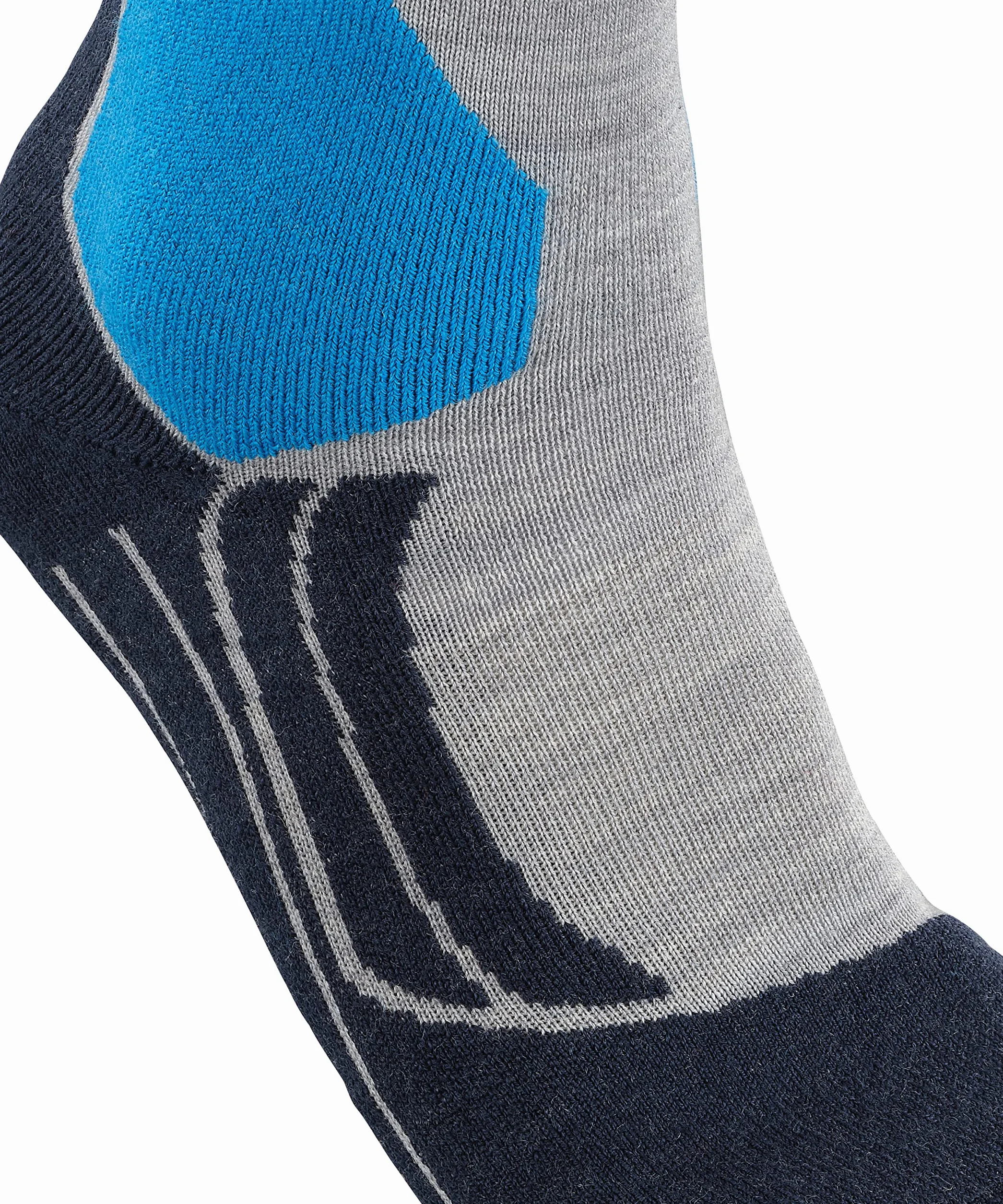 FALKE Mężczyźni Skarpety narciarskie SK2 Intermediate Wool M Kh Oddychający I Szybkoschnący ciepłe grube 1 Para, Szary Light Grey 3400, 39-41