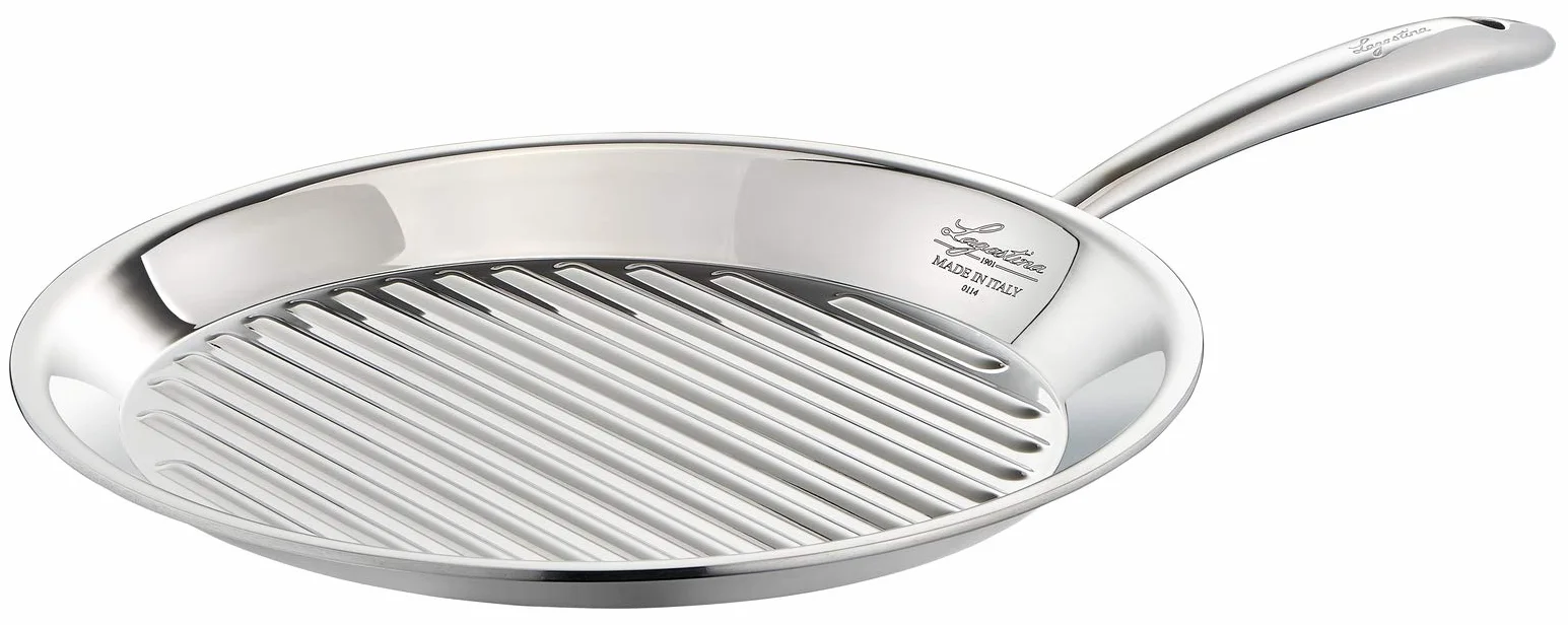Lagostina ACCADEMIA LAGOFUSION patelnia grillowa, 28 cm, stal nierdzewna 18/10, do wszystkich kuchenek, również kuchenek indukcyjnych, Włochy, 01116930128