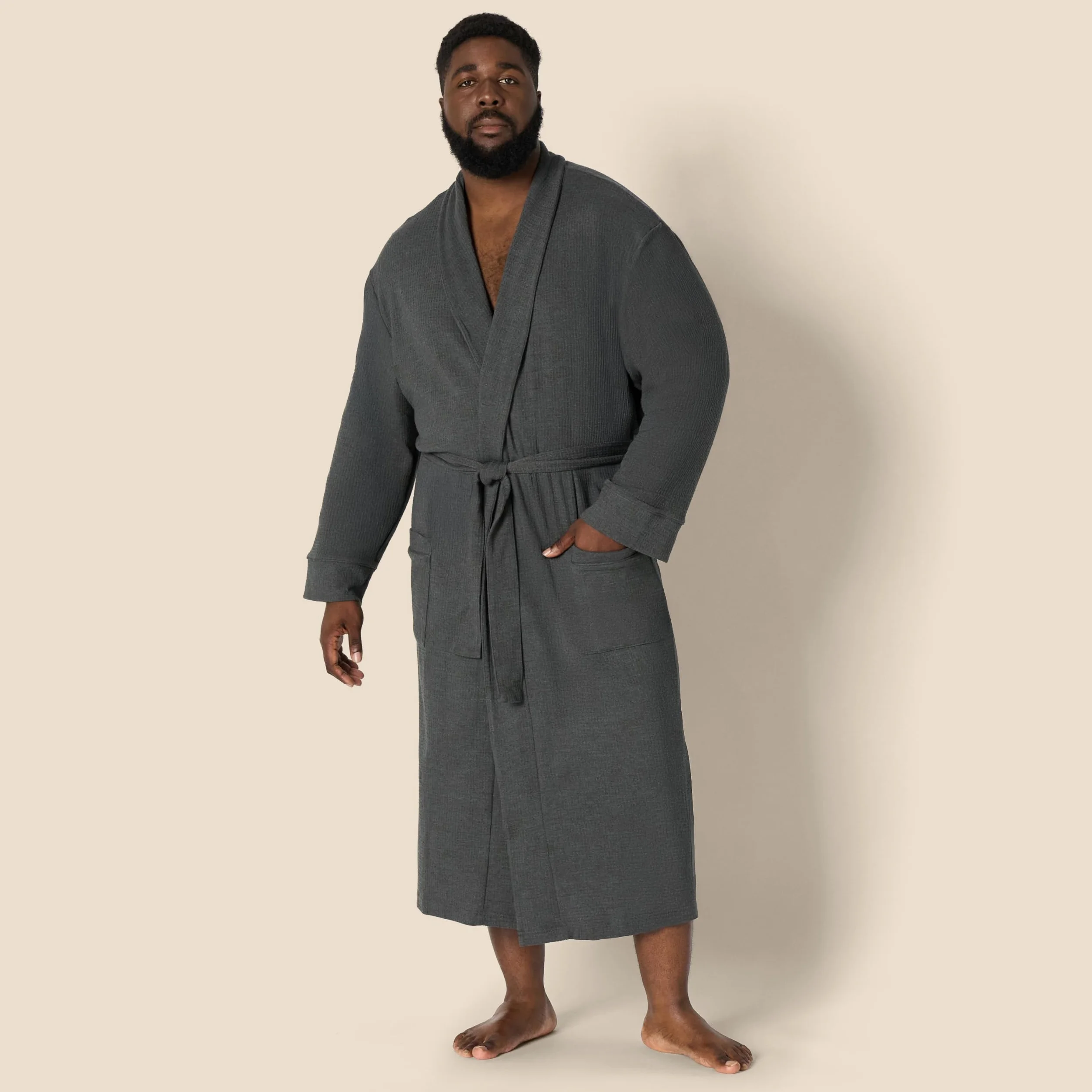 Amazon Essentials Mężczyźni Lekki szlafrok waflowy (dostępny w rozmiarach Big & Tall)