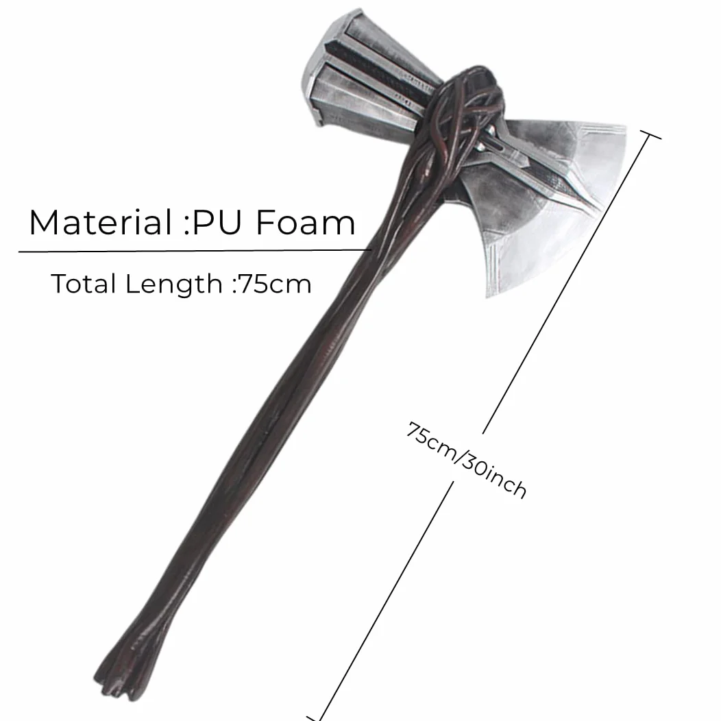 damdos Akcesoria na Halloween, młotek do cosplayu, rozmiar 1:1, pianka PU Stormbreaker Thor's Odinson Stormbreaker Topór miłość i grzmoty, młotek kolekcjonerski, fajny prezent urodzinowy