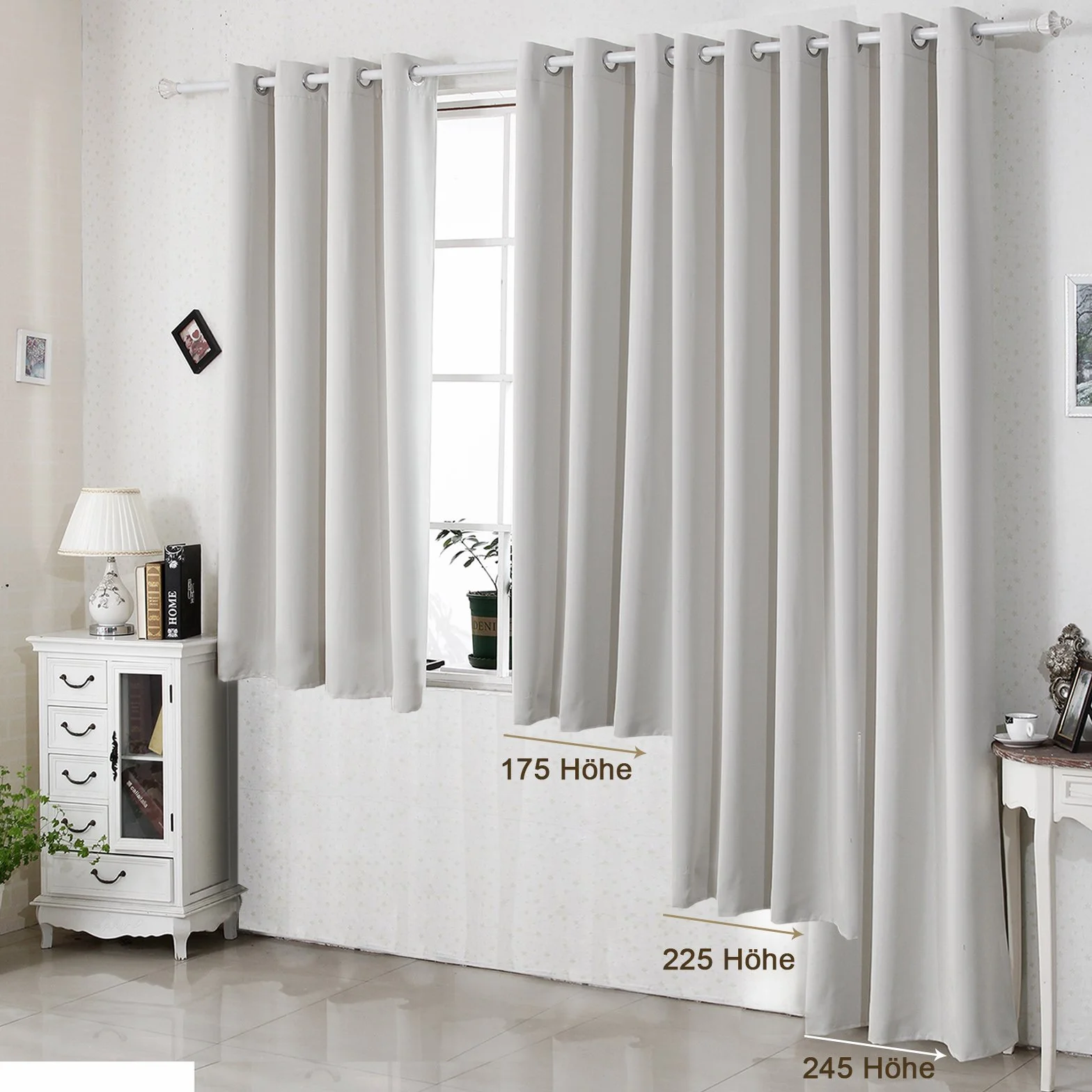 WOLTU Zasłona Zaciemniająca Termiczna 250 g/m² 135x225 cm Beżowy