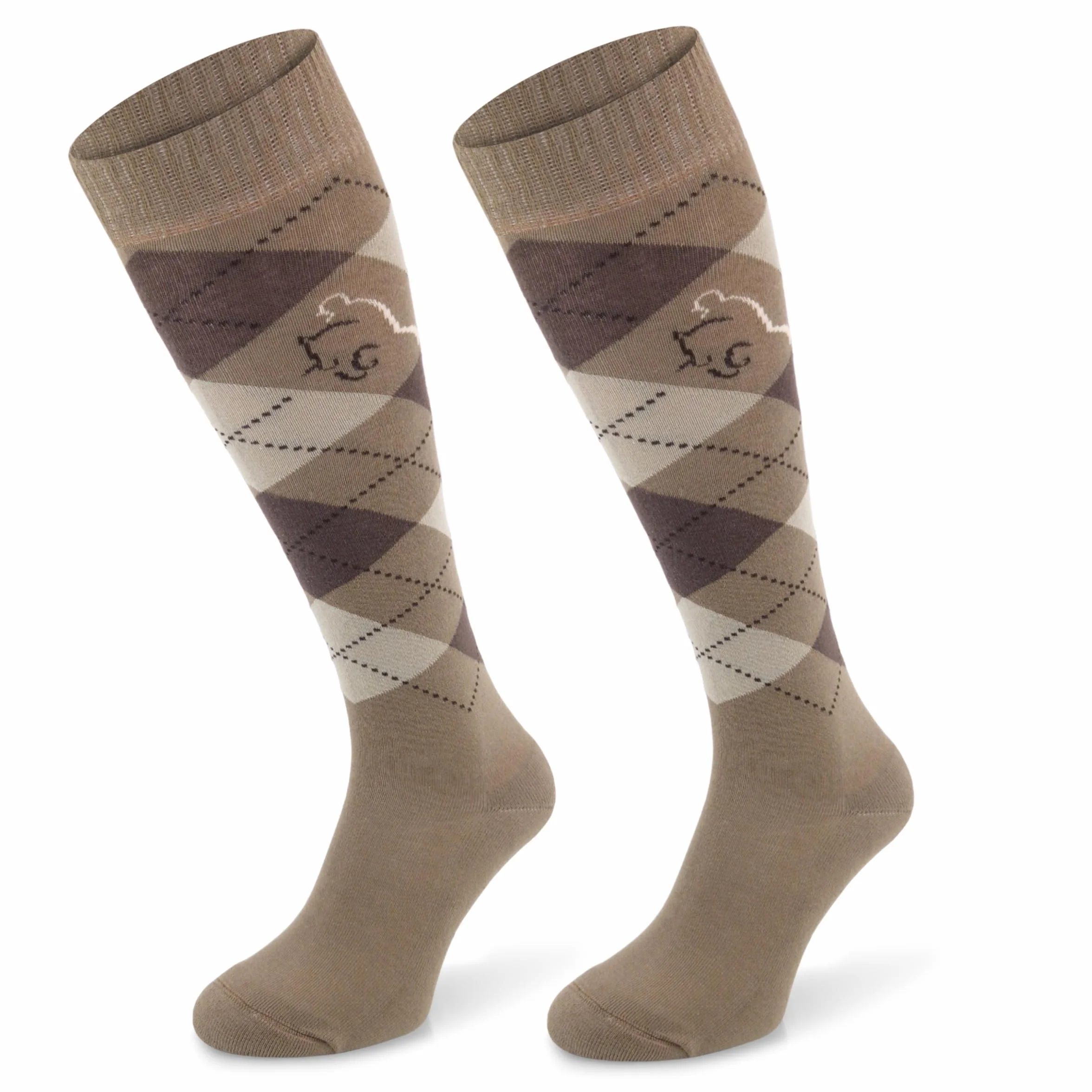 COMODO TECHNICAL SOCKS - Skarpetki Jeździeckie - Podkolanówki - Cienkie Skarpety, Oddychające, Na Lato, Z Wzorem Rombów, Dla Jeźdźców, Płaskie Szwy, SPDJ