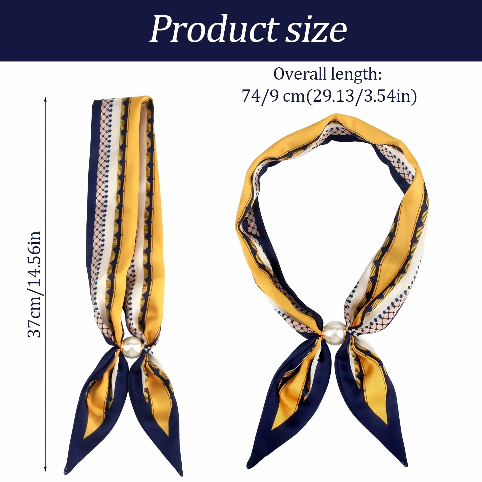 Jedwabna chusta z nadrukiem, 74 cm, bandana z koralikami, klamra magnetyczna, miękka chusta na szyję, damska do dojazdów, podróży, na urlop, do fotografii, bankietu, randki, popołudniowej