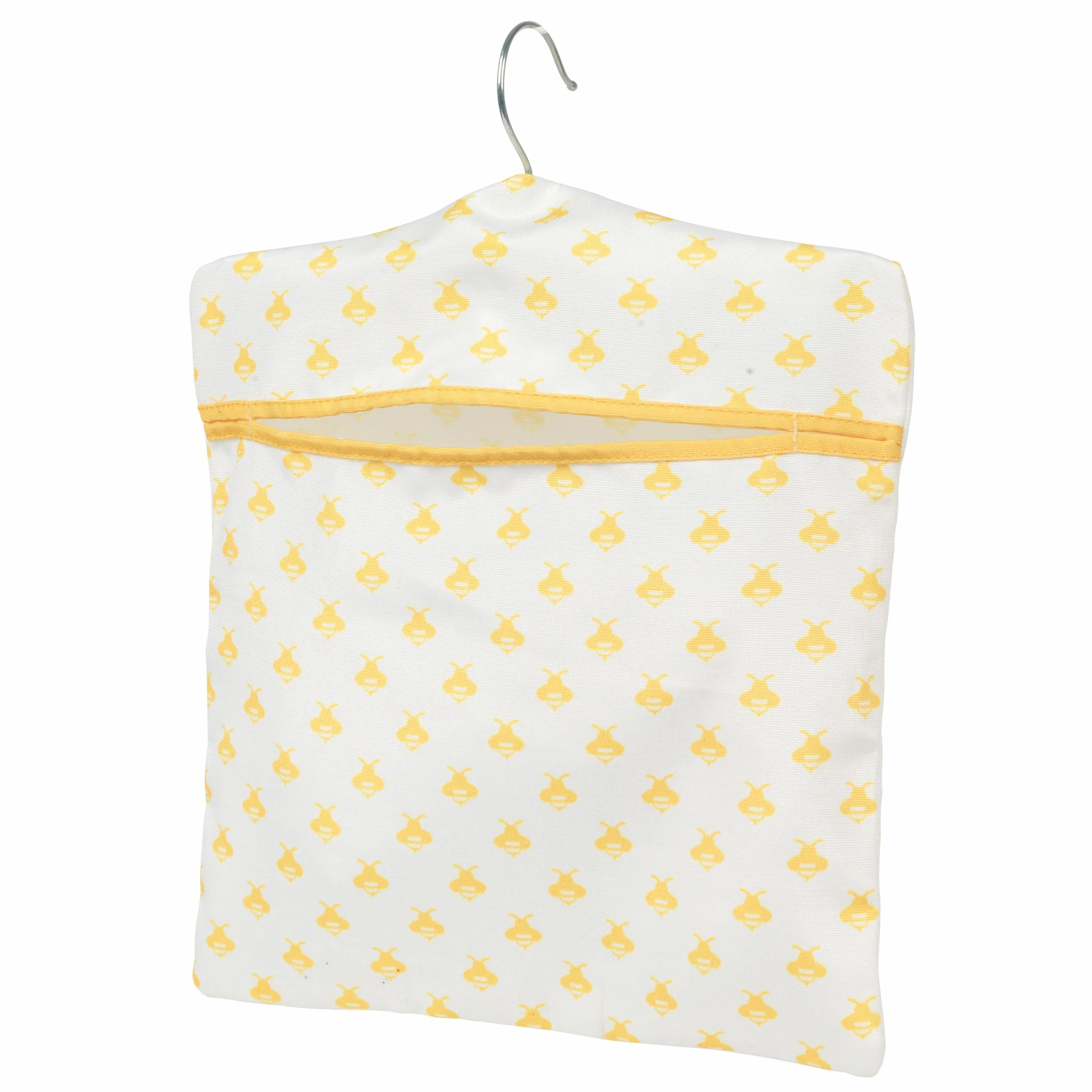 Kleeneze KL081575EU7 Zawieszany na sznurku worek na spinacze do bielizny Busy Bee | Prosty wieszak | Miesci 50 spinaczy | 33 נ30 cm | Zólty/bialy