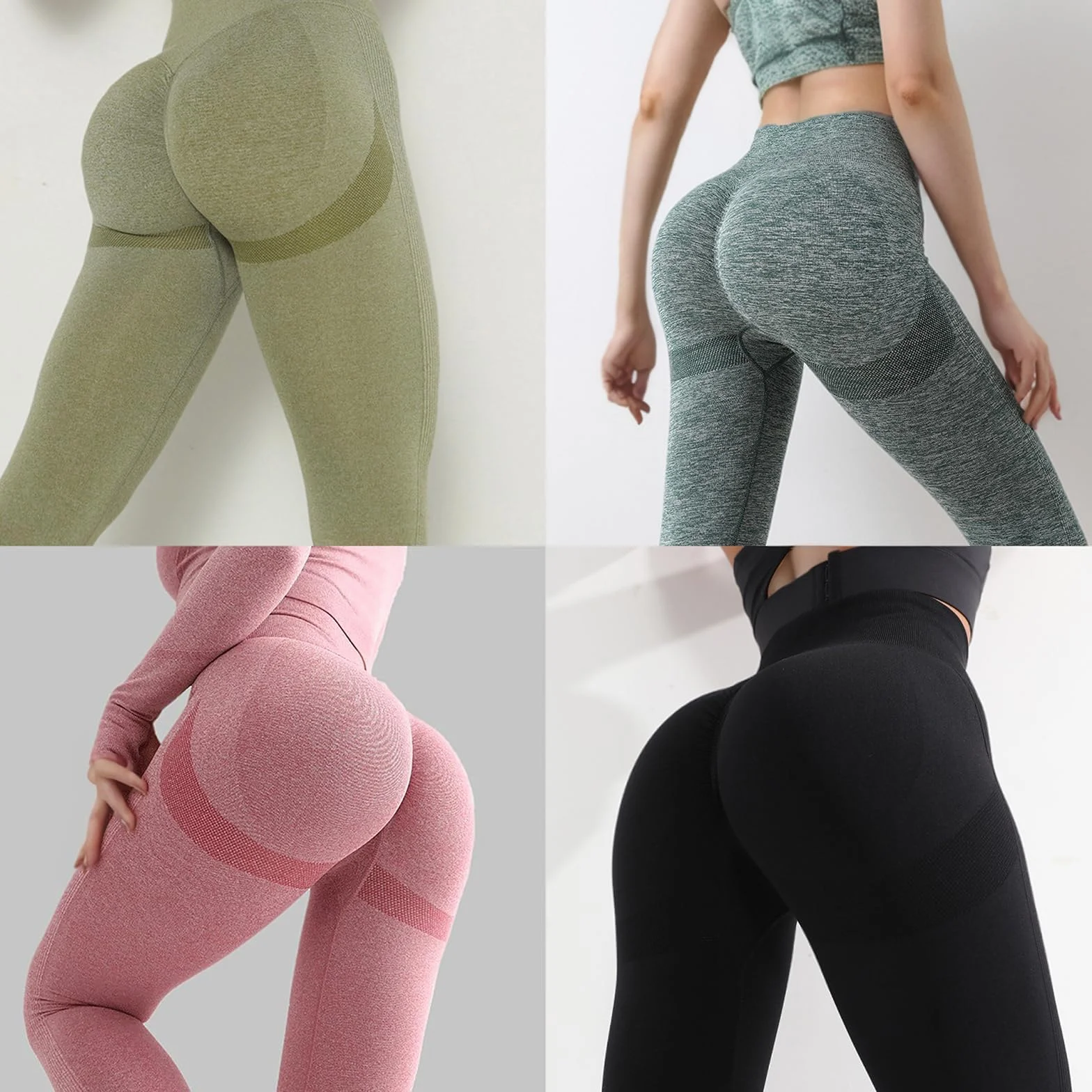 Legginsy damskie Scrunch Butt, damskie legginsy typu Booty Scrunch, Lifting Po Push Up bezszwowe spodnie sportowe, długie, do uprawiania sportu, jogi, fitnessu