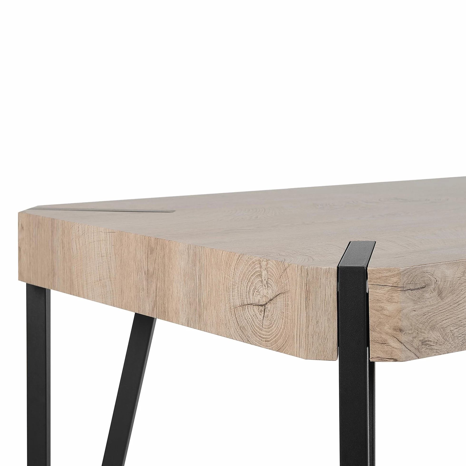 Stół do jadalni industrialny beżowoszary metalowe nogi 130 x 80 cm Cambell