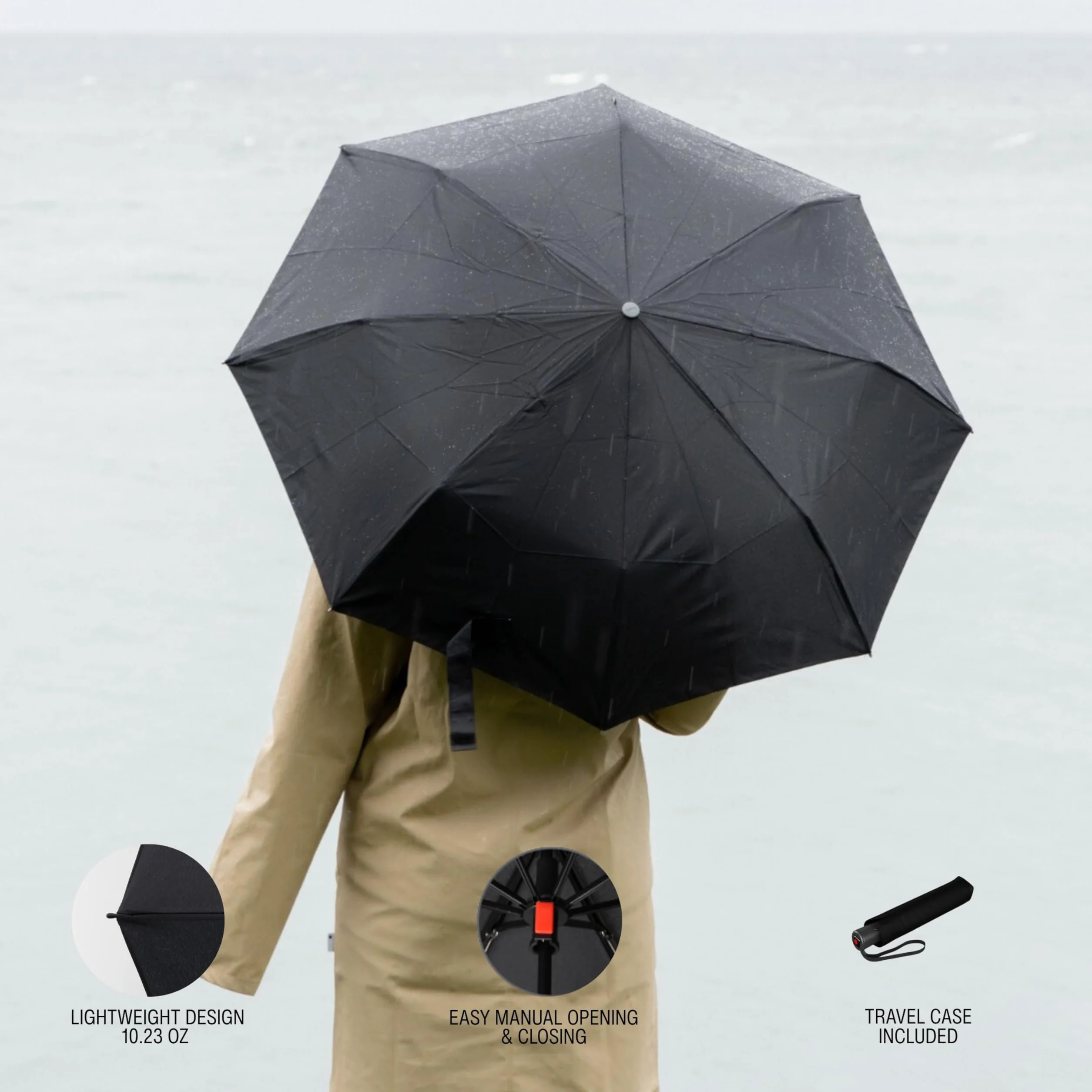 Knirps A.050 Medium Manual kieszonkowy parasol kieszonkowy, kompaktowy, odporny na warunki atmosferyczne, stabilny, wiatroszczelny