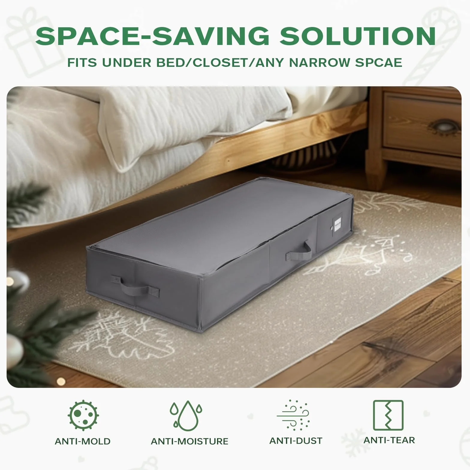 BRANTMAKER Duży Organizer na Papier do Pakowania (103 x 35 x 15 cm) - Tkanina Oxford, Akcesoria na Boże Narodzenie