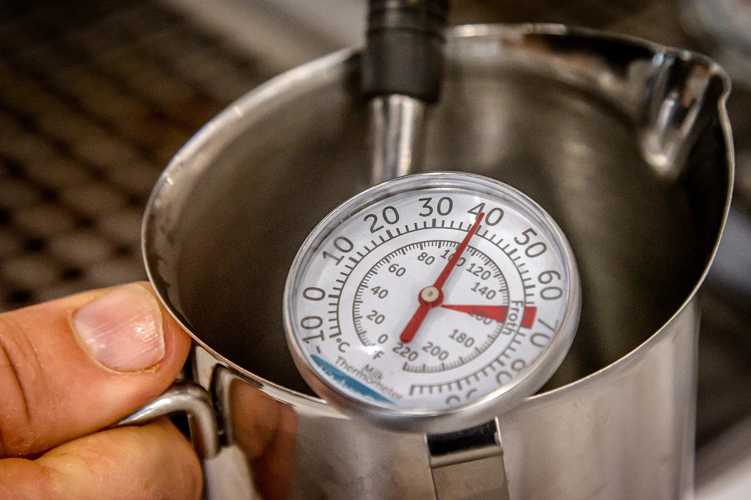 KitchenCraft Termometr do mleka ze stali nierdzewnej srebrny