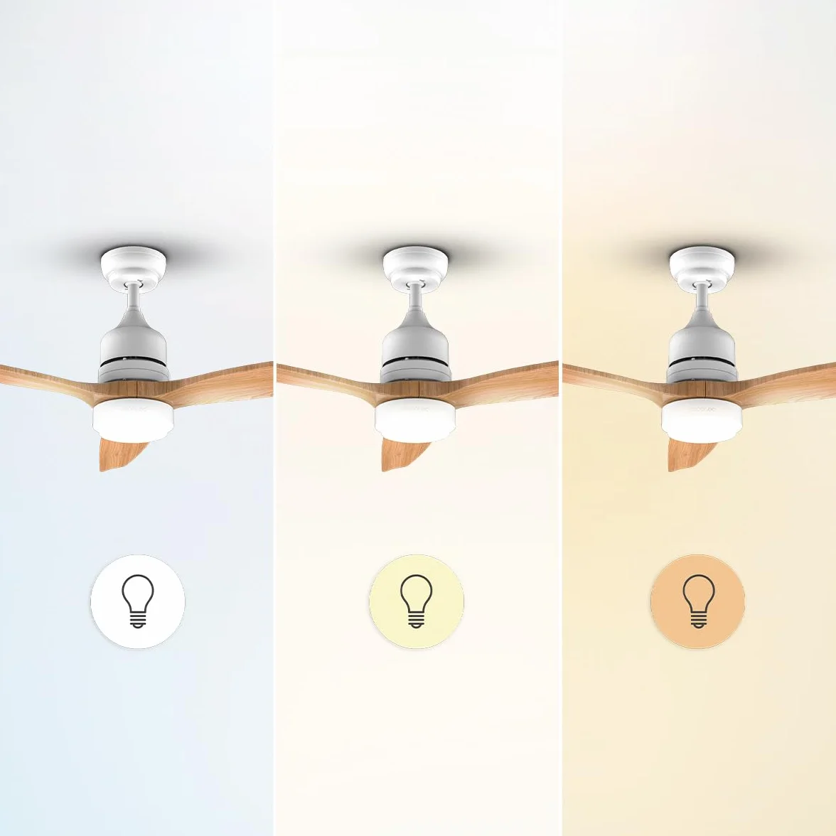 Cecotec Wentylator sufitowy EnergySilence Aero 5230 WhiteWood 40 W LED 6 prędkości