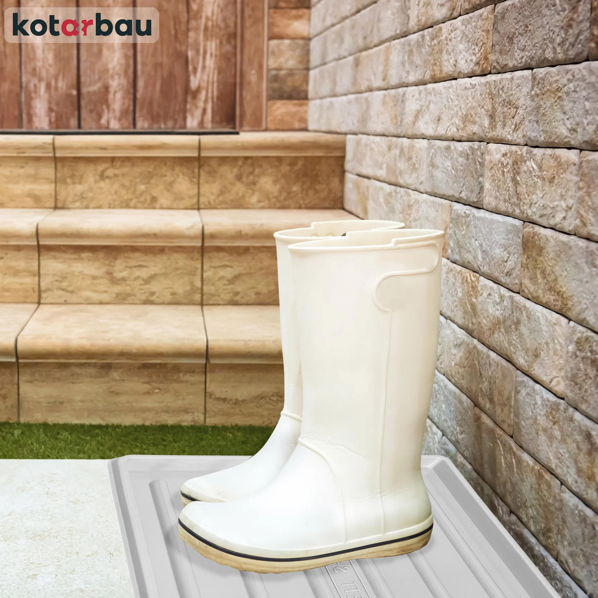 KOTARBAU Ociekacz na Buty 45 x 30 cm Mata do Przedpokoju Szara