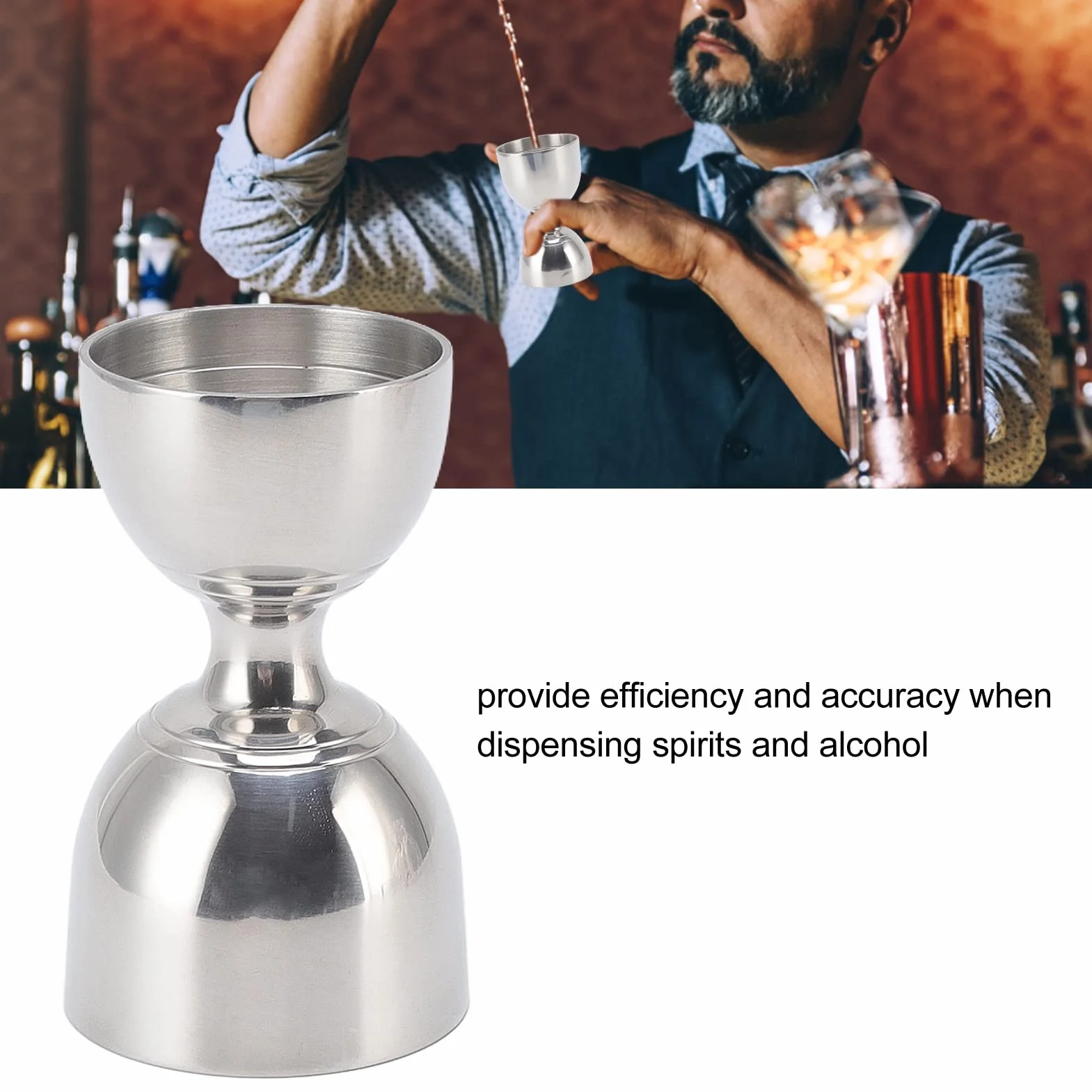 Stainless Steel Double Jigger 30/60ml Cocktail Jigger Bar Jigger for Barmana