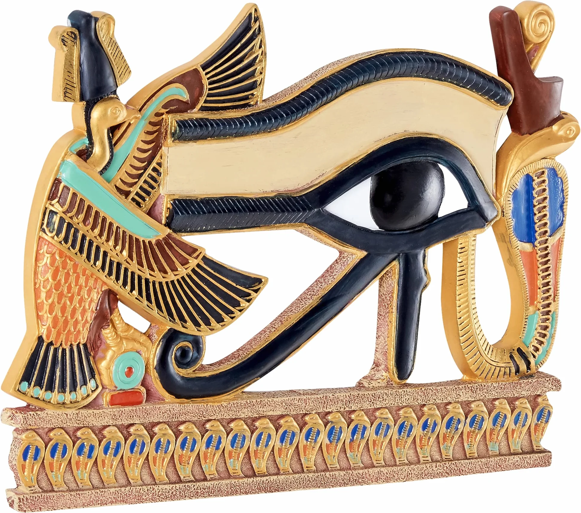 Design Toscano Egypitan Decor Eye of Horus tablica z rzeźbą ścienną 30 cm żywica poliestrowa