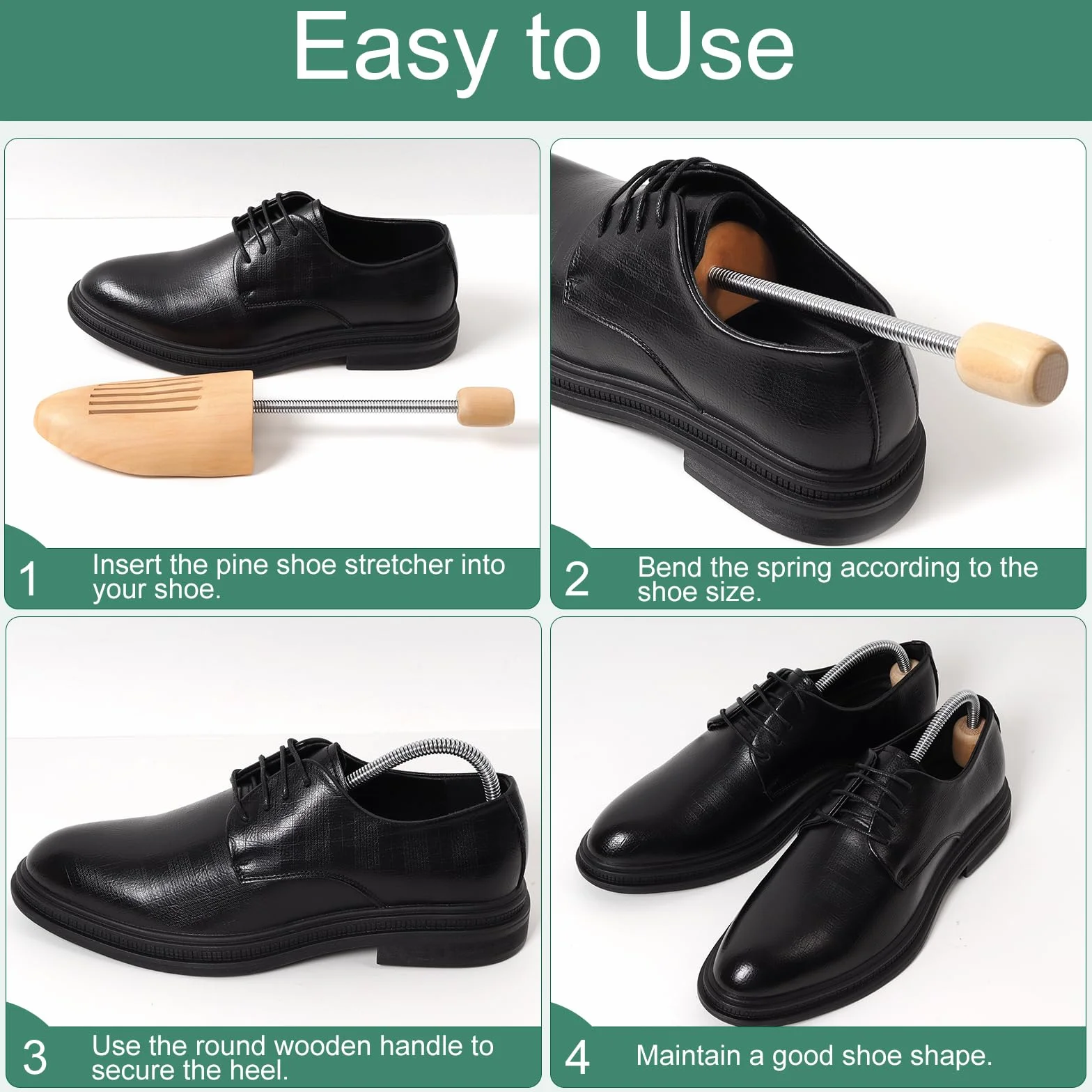 Schuhspanner für Damen und Herren - Schuhdehner als Knick- und Faltenschutz aus Echtholz, atmungsaktiv, verschiedene Größen, auch für Stiefel oder Sneaker geeignet