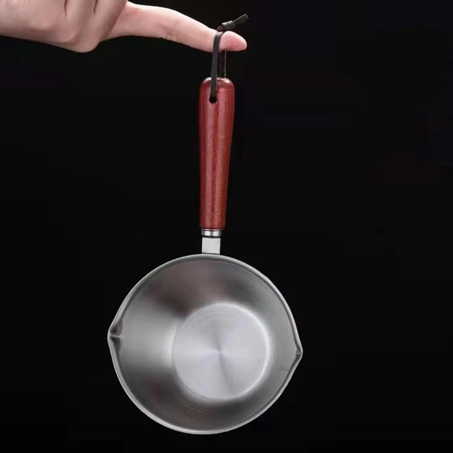 Podgrzewacz Oleju ze Stali Nierdzewnej 300 Ml Mini Garnek do Podgrzewania Masła z Bezpiecznym Uchwytem