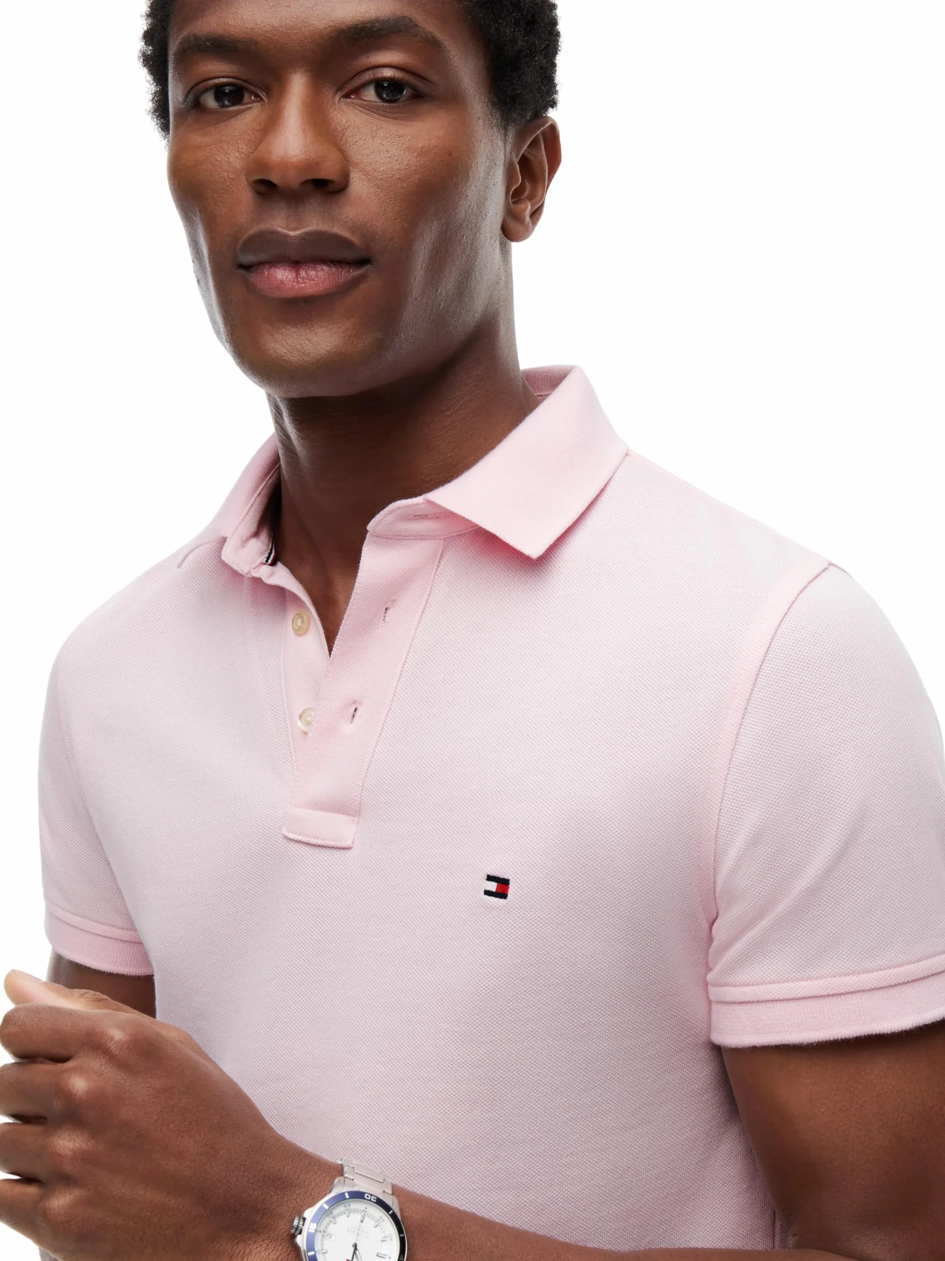 Tommy Hilfiger Męskie polo 1985 Slim MW0MW17771 S/S Polo, różowe, XL