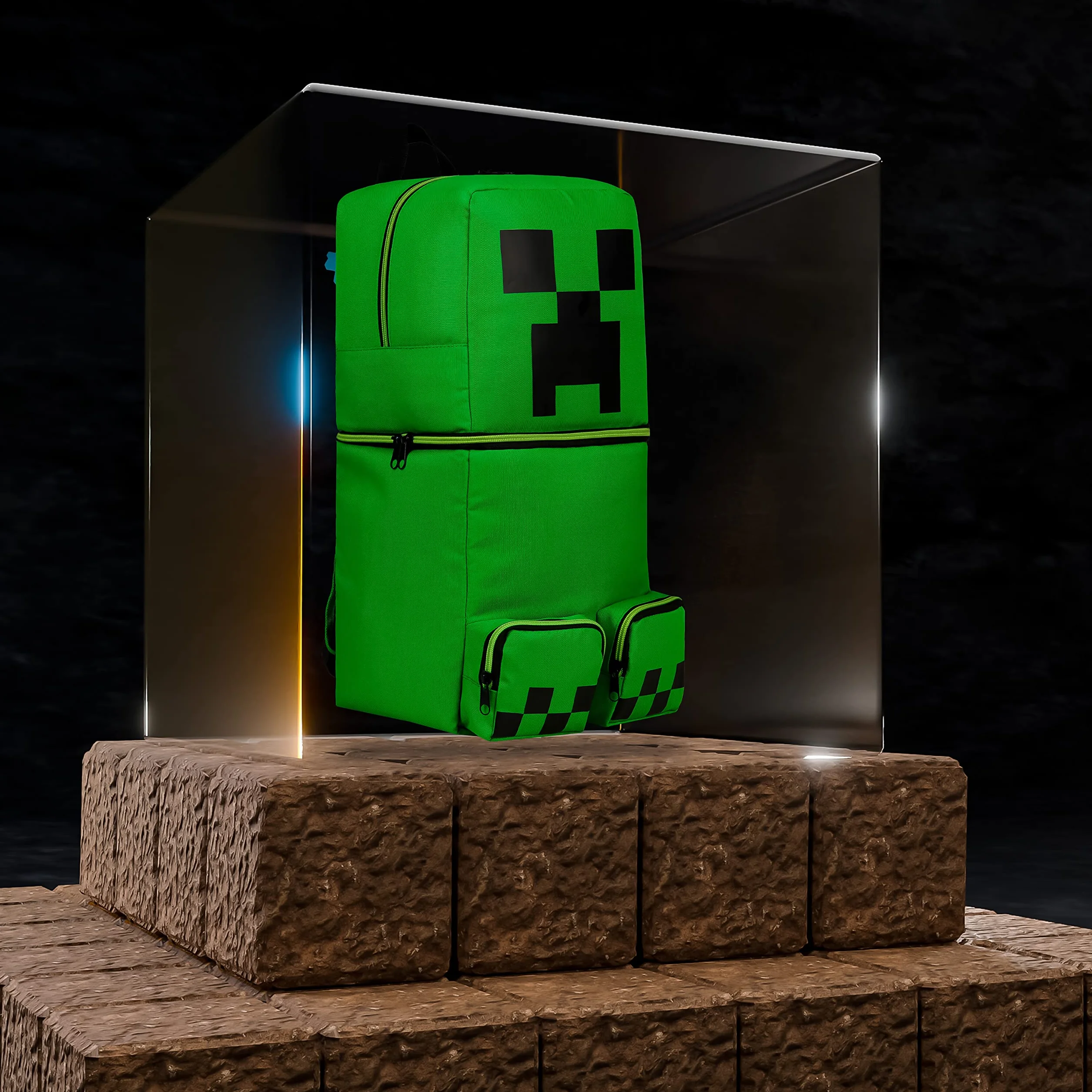 Minecraft Plecaki dziecięce dla chłopców Creeper zielony plecak 50 x 21 cm kieszenie zapinane na zamek błyskawiczny regulowane paski plecak dziecięcy podróżny sport gracz prezenty dla chłopców,