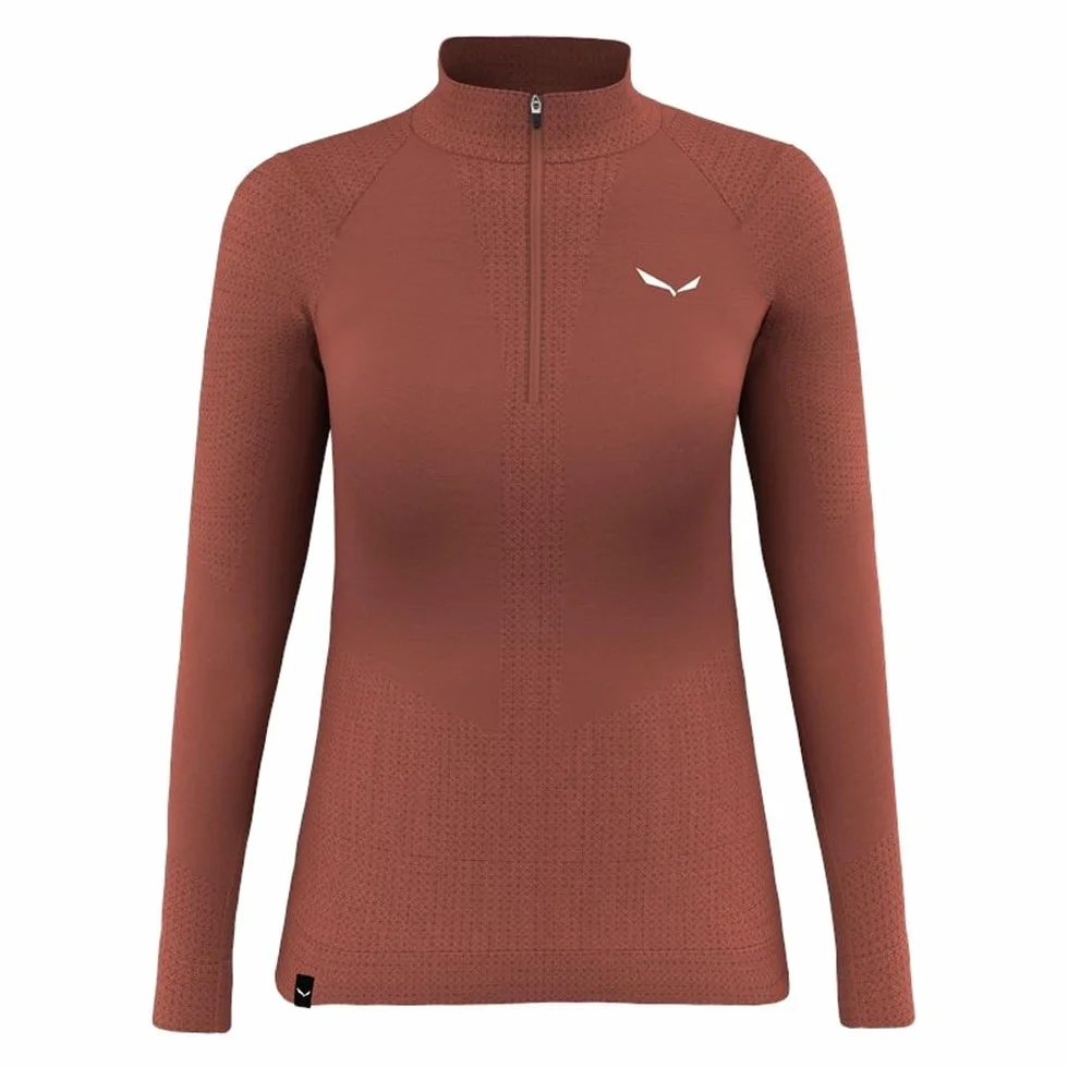 Salewa Zebru Medium Warm AMR Halfzip Tee W, Etruscan red, XL