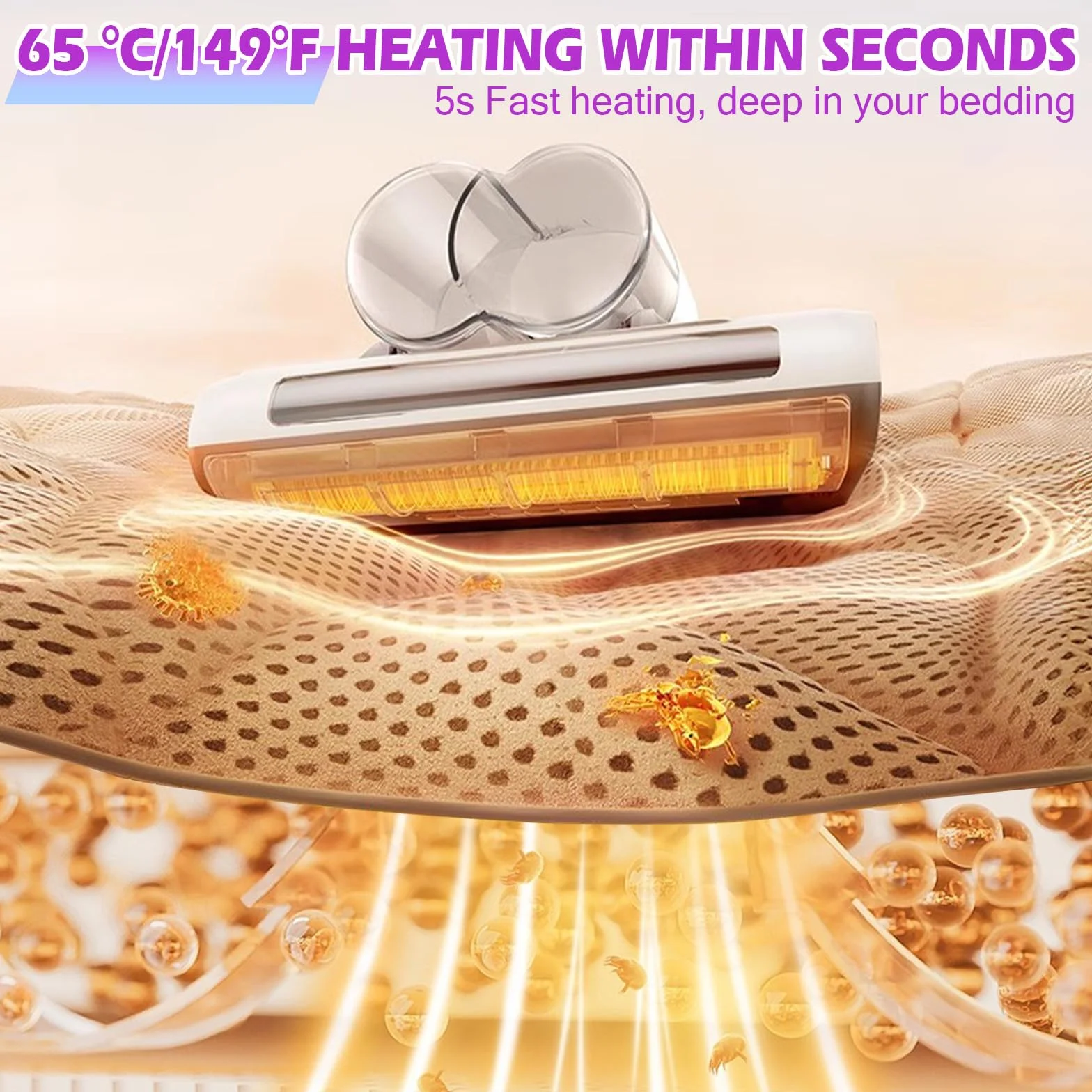 Odkurzacz do materacy 14 kPA z lampą UV gorącym powietrzem 65°C HEPA
