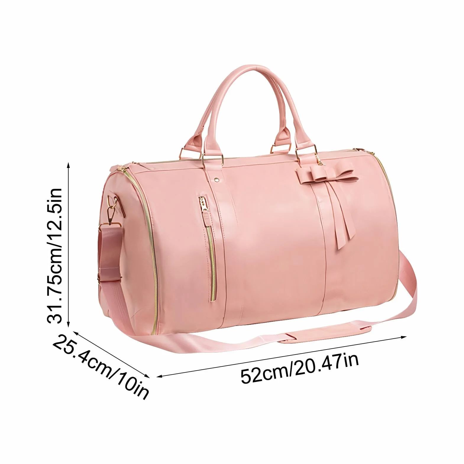 Convertible Garment Bags, Carry- Duffle Bag, Convertible Travel Duffel, Expandable Suitcase Travel Sack, 20.47x10x12.5 Inches Ideal for Business and Vacation, Pink and Black