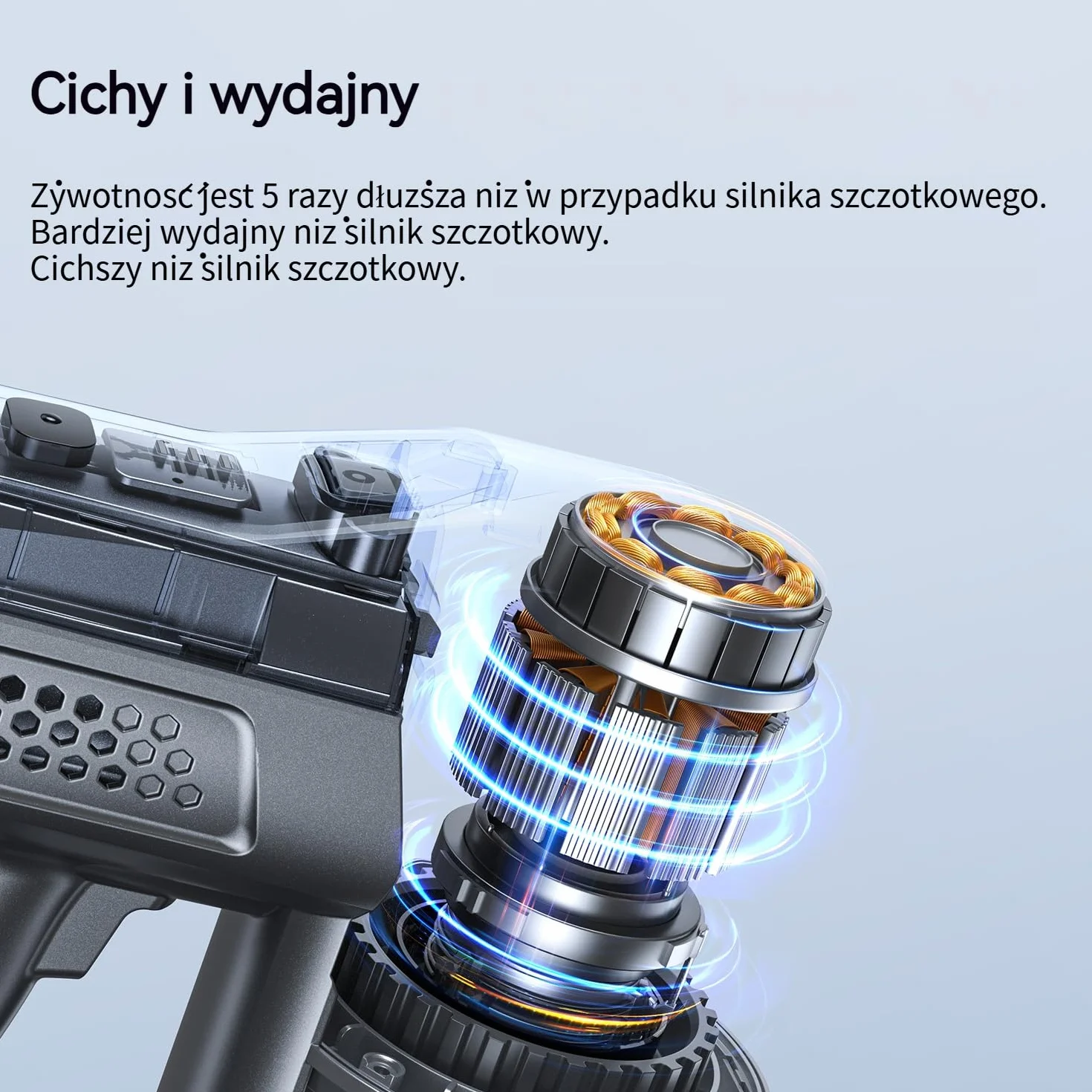 Greenote Bezprzewodowy Odkurzacz 23000Pa 6w1 Pionowy z LED 35min 1.5kg