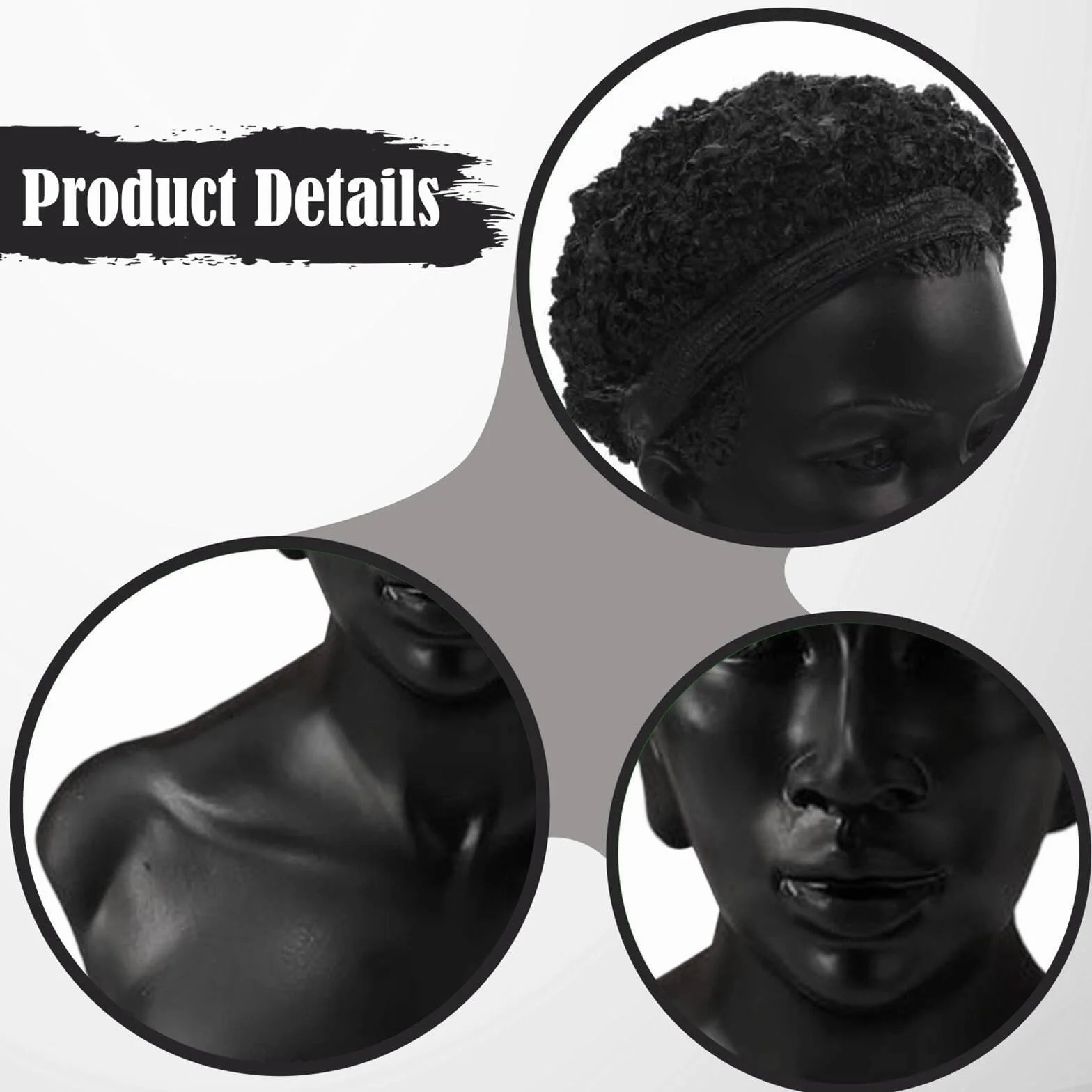 Figurki kolekcjonerskie, rzeźba, stojak na łańcuch z żywicy, manekin, biust, biżuteria do pokoju studenckiego (czarna)