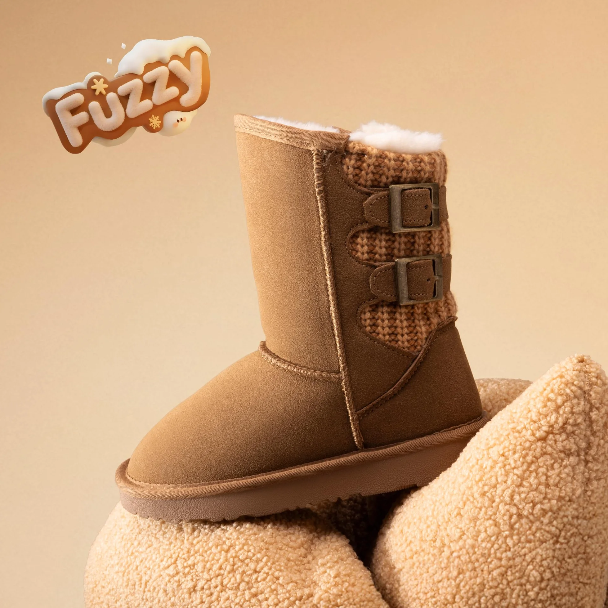 DREAM PAIRS Dziewczęce i chłopięce zimowe botki wysokie buty zimowe dla dzieci ocieplane