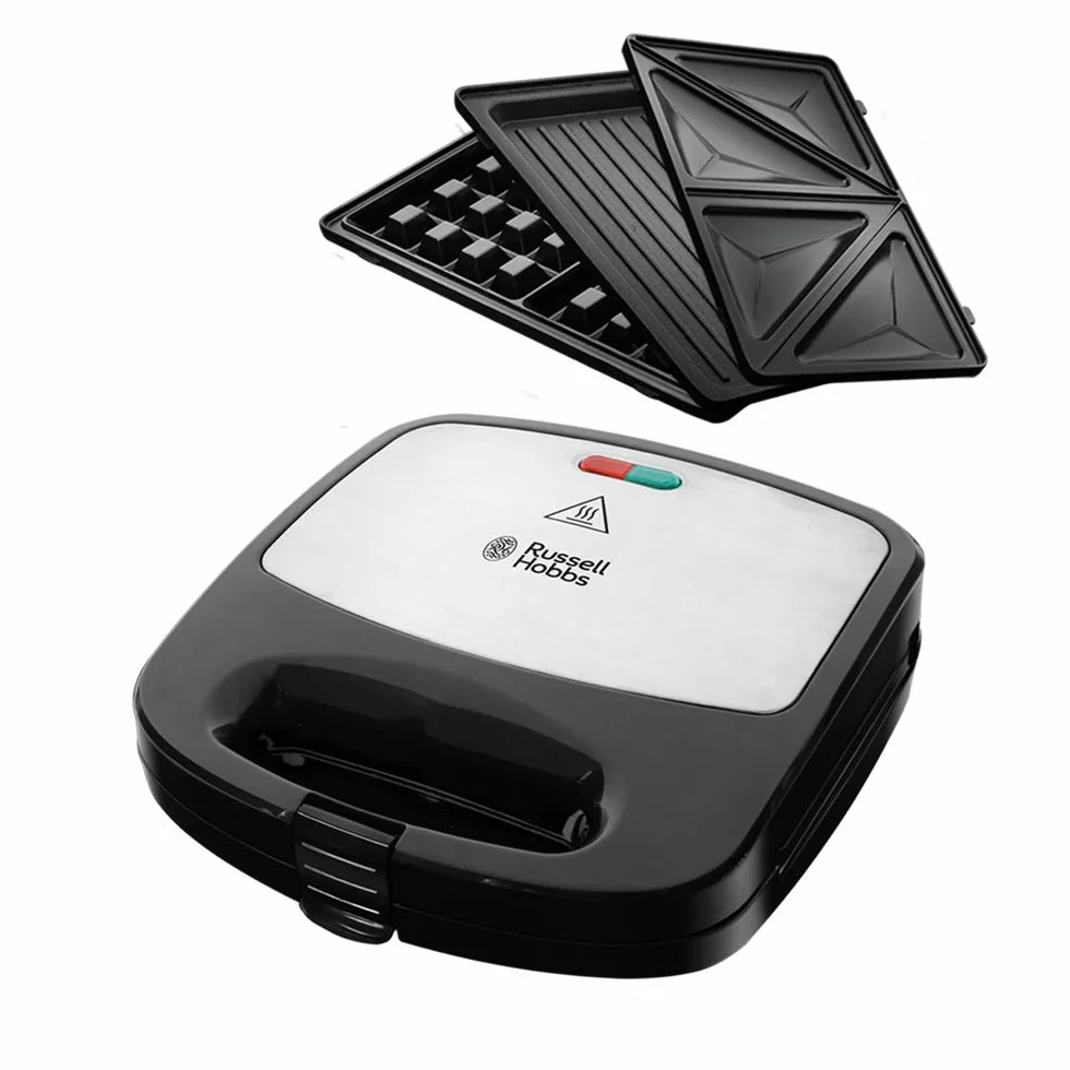 Russell Hobbs opiekacz do kanapek 3w1 (opiekacz, gofrownica, grill), moc 760W, możliwość mycia płyt w zmywarce (możliwość rozbudowy: Cake Pop, Mini Donut, Churros) Fiesta 24540-56