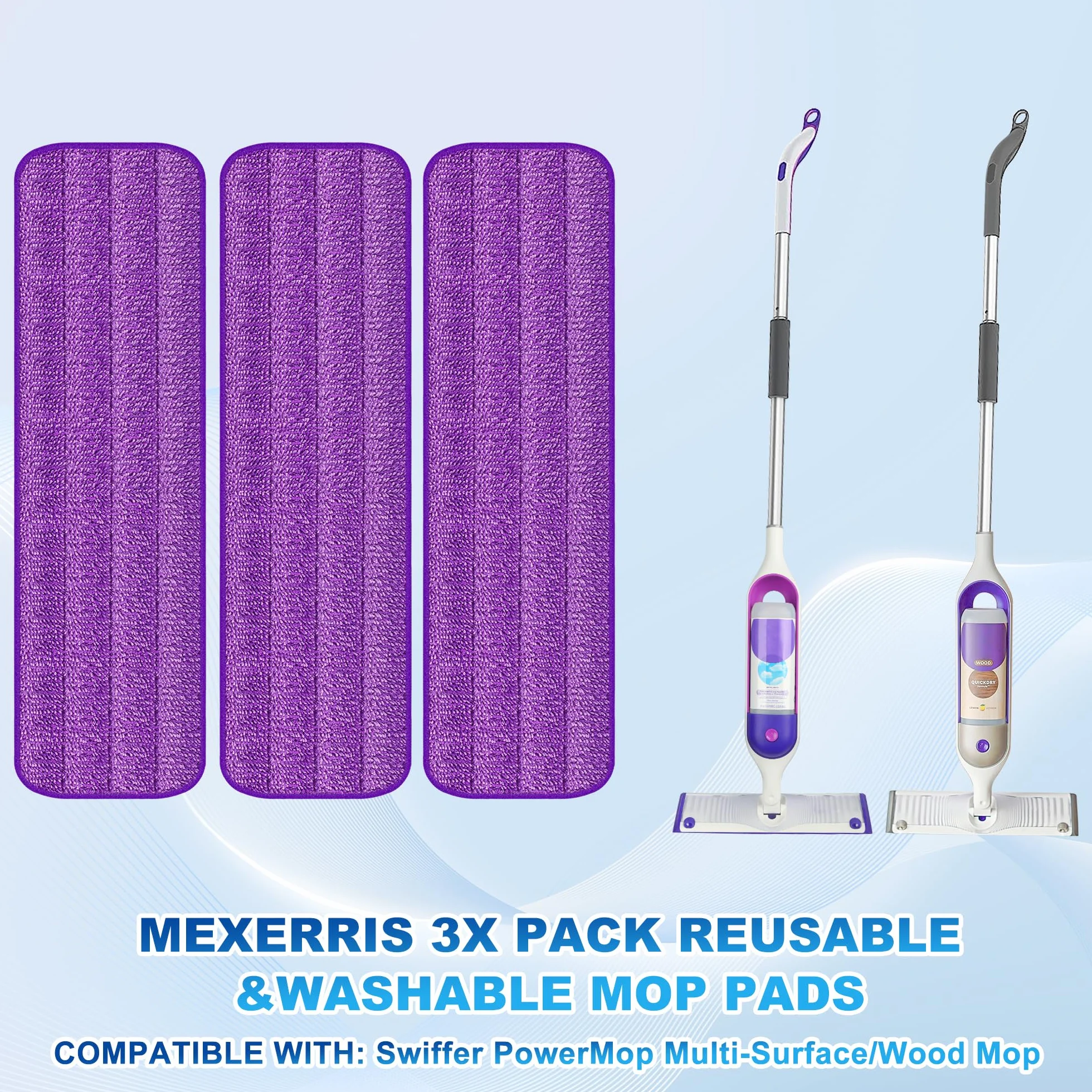Mop z rozpylaczem z mikrofibry do czyszczenia podłóg - MEXERRIS Mop do czyszczenia podłóg w kuchni z 2 butelkami wielokrotnego napełniania obracany o 360° mop z twardego drewna do laminowanych płytek