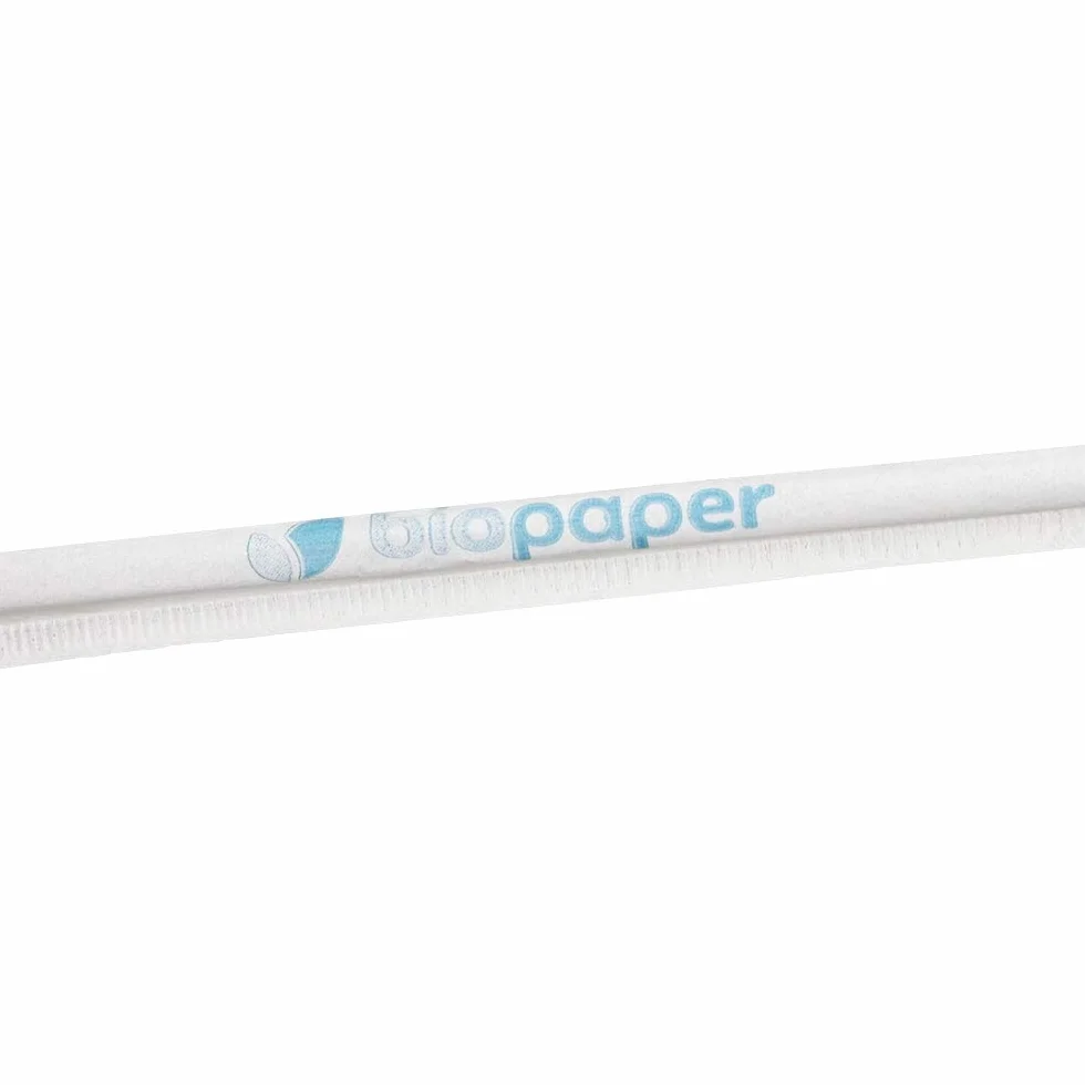 BIOZOYG Papierowe słomki do picia biodegradowalne 20 cm Ø 5 mm 250 sztuk białe