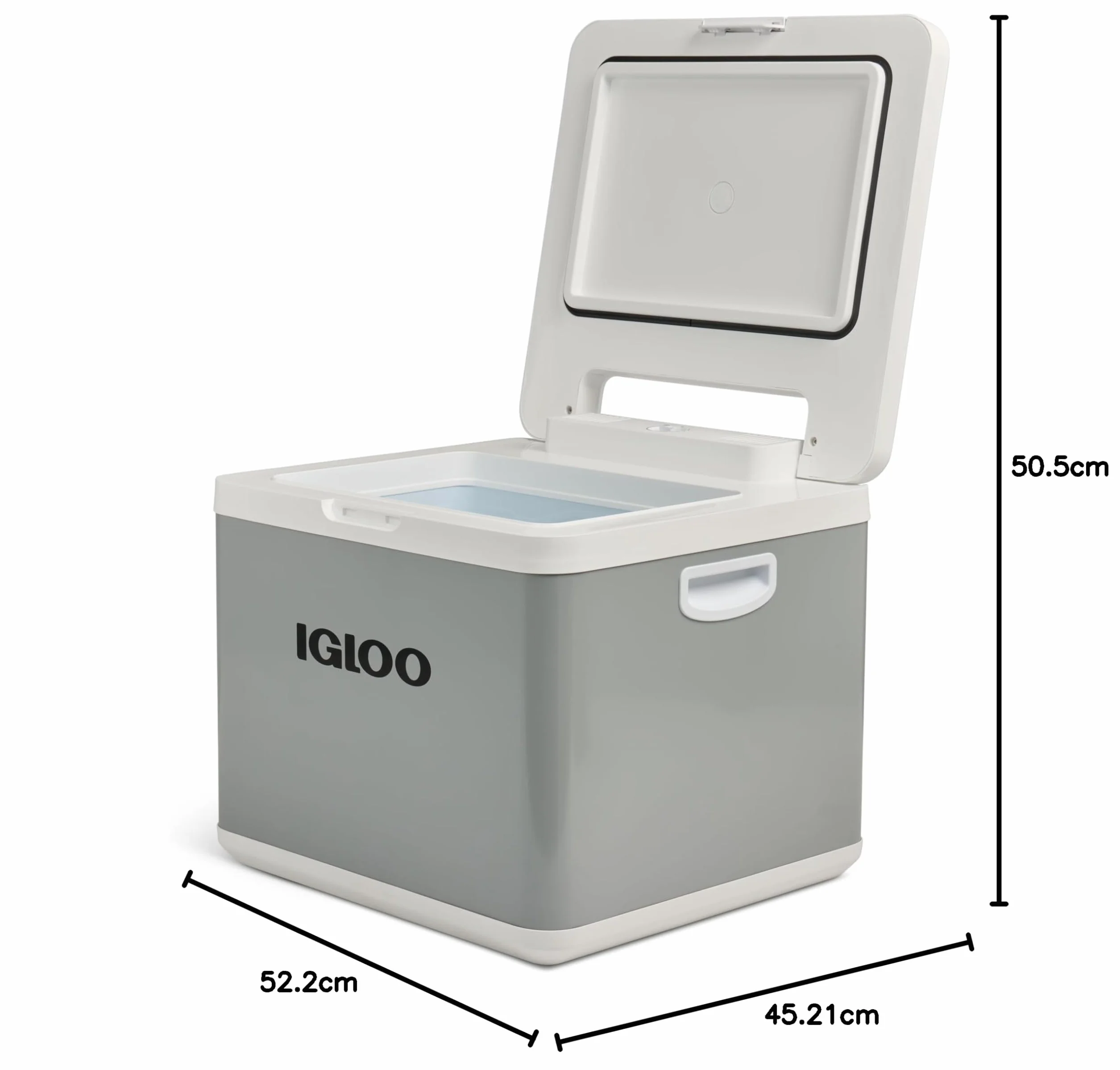 Igloo IH45 Hybrydowa lodówka podróżna z kompresorem, 45 l – 12 V i 230 V, mini lodówka do samochodu, na kemping, do przyczepy kempingowej i łodzi – elektryczna hybrydowa lodówka o dużej mocy
