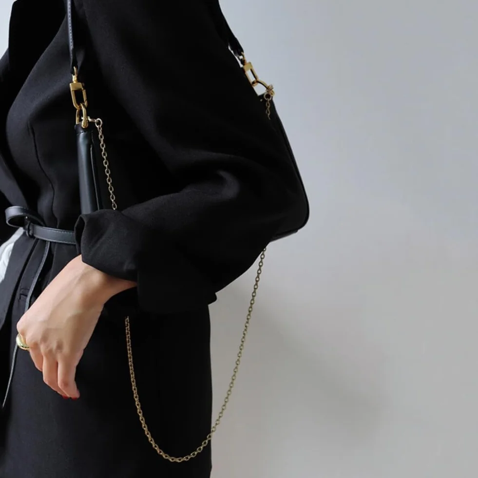 Aucuu Torba na ramię ze skóry PU dla kobiet, torebka na ramię dla kobiet, kopertówka z łańcuszkiem, półksiężyc, torba hobo, torebka crossbody, prezent na urodziny i rocznicę