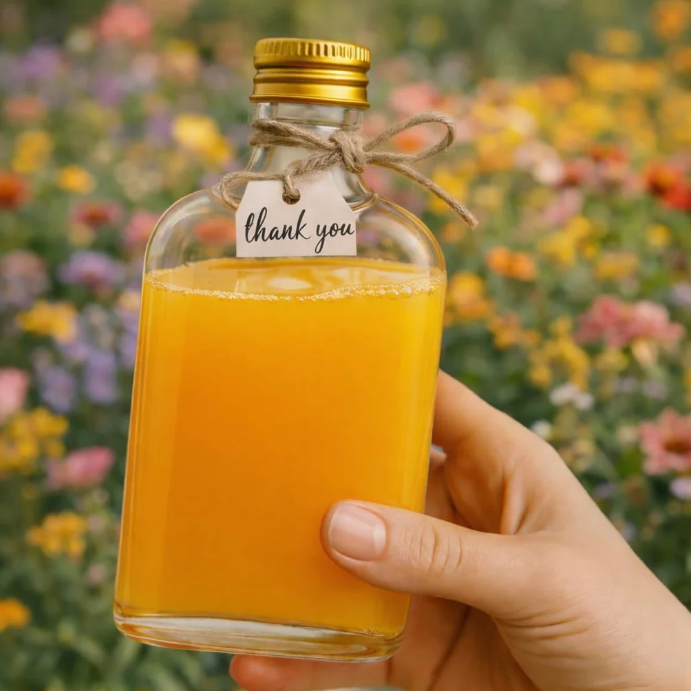 Butelki szklane 200 ml ze złotą zakrętką, 0,2 l, na likier, wódkę, ocet, olej (30)
