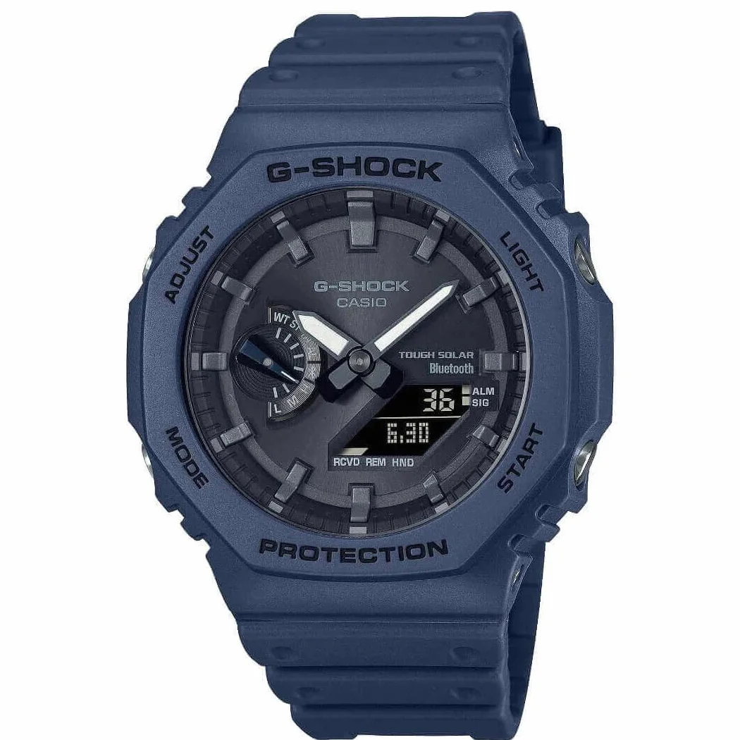 Casio G-Shock męski niebieski zegarek GA-B2100-2AER, Niebieski, Bransoletka