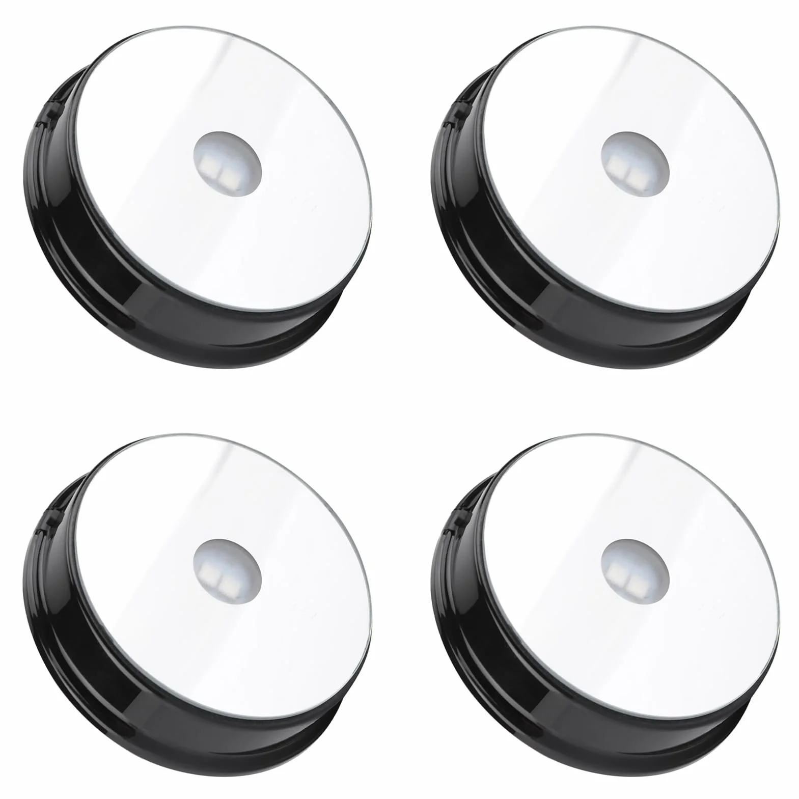 Ausla Podstawka LED, 4 sztuki, tworzywo sztuczne, siedmiokolorowe diody LED, okrągłe, kolorowe światło, kryształowa podstawa do szklanych butelek, sztuki kryształowej, figurki, dekoracji domu