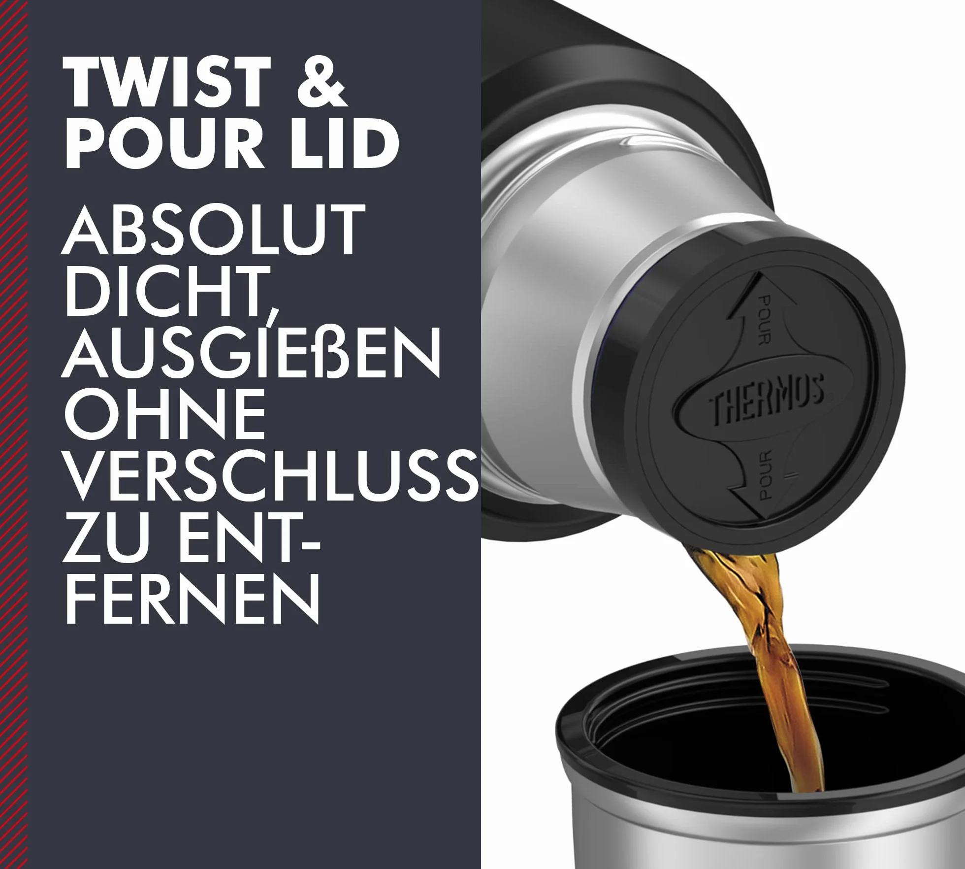 Thermos butelka próżniowa stal nierdzewna 7,5x7,5x24,4 cm czarna