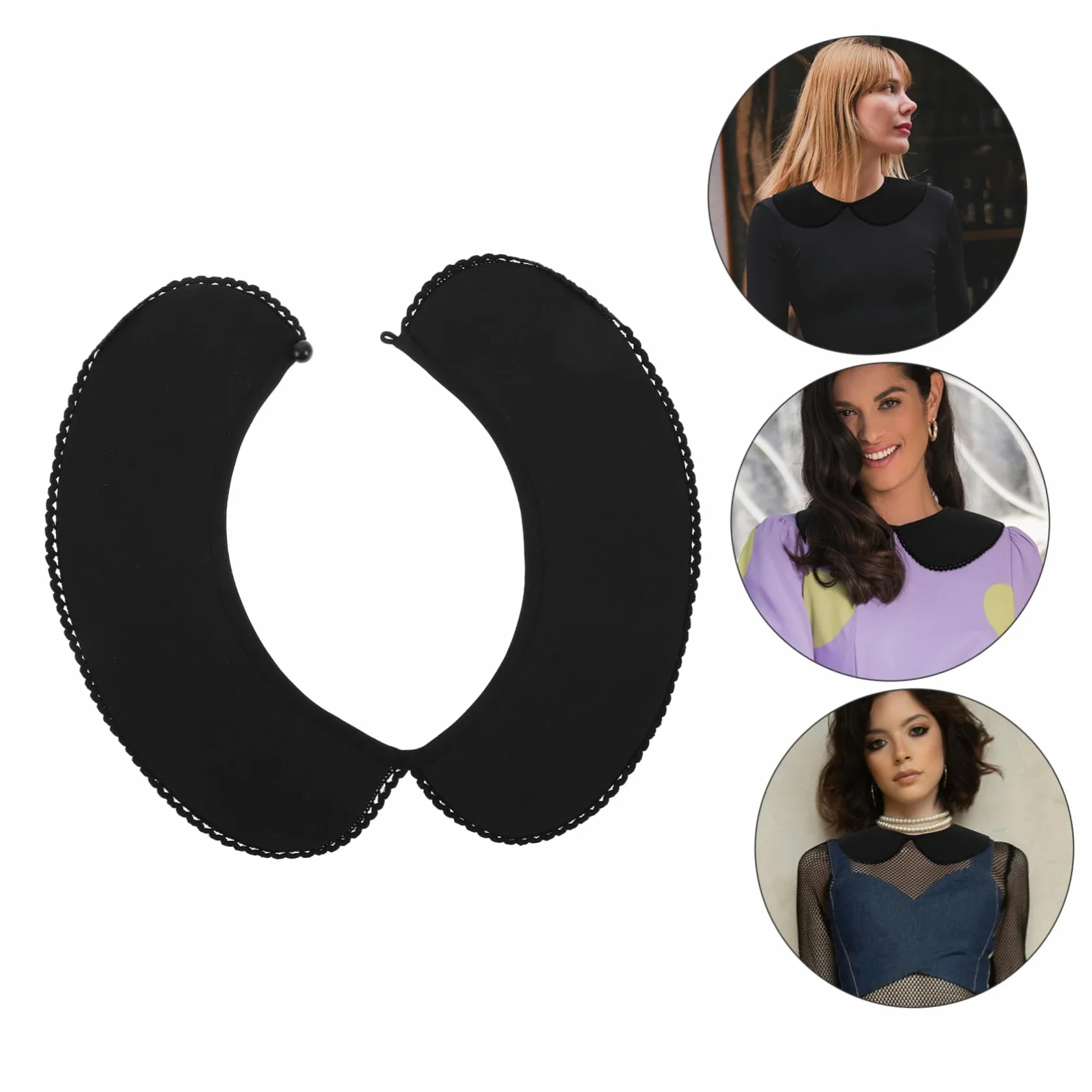SHERCHPRY Koszula Z Imitacją Kołnierzyka Półkoszula Bluzka Odpinany Fałszywy Kołnierzyk Koszuli Ozdobny Kołnierzyk Kołnierzyk Dickey Bawełniany Choker Krawat Fałszywe Klapy Okrągłe