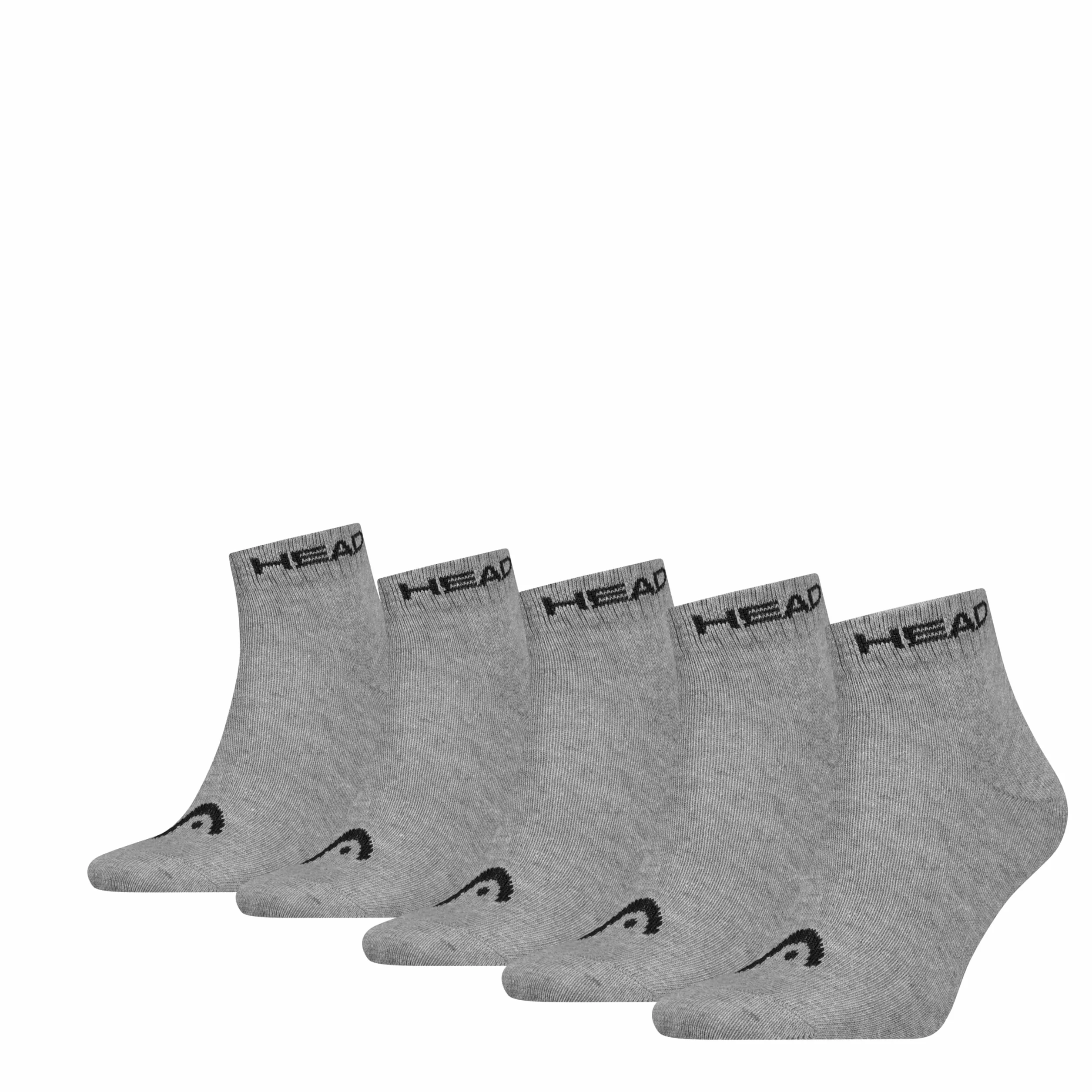 HEAD Unisex All Sports Quarter (zestaw 5 sztuk), Szary melan? (Mid Grey), 43-46 EU