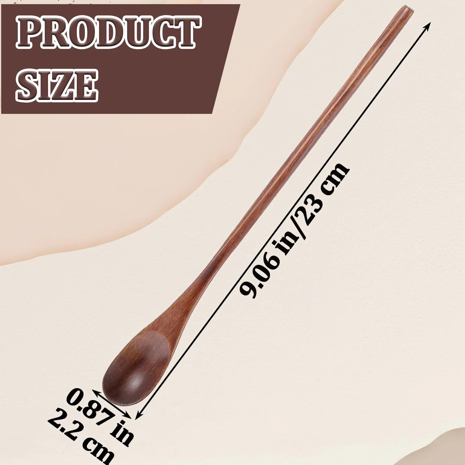 Długie drewniane łyżeczki do herbaty i kawy 19,8 cm Gjinxi