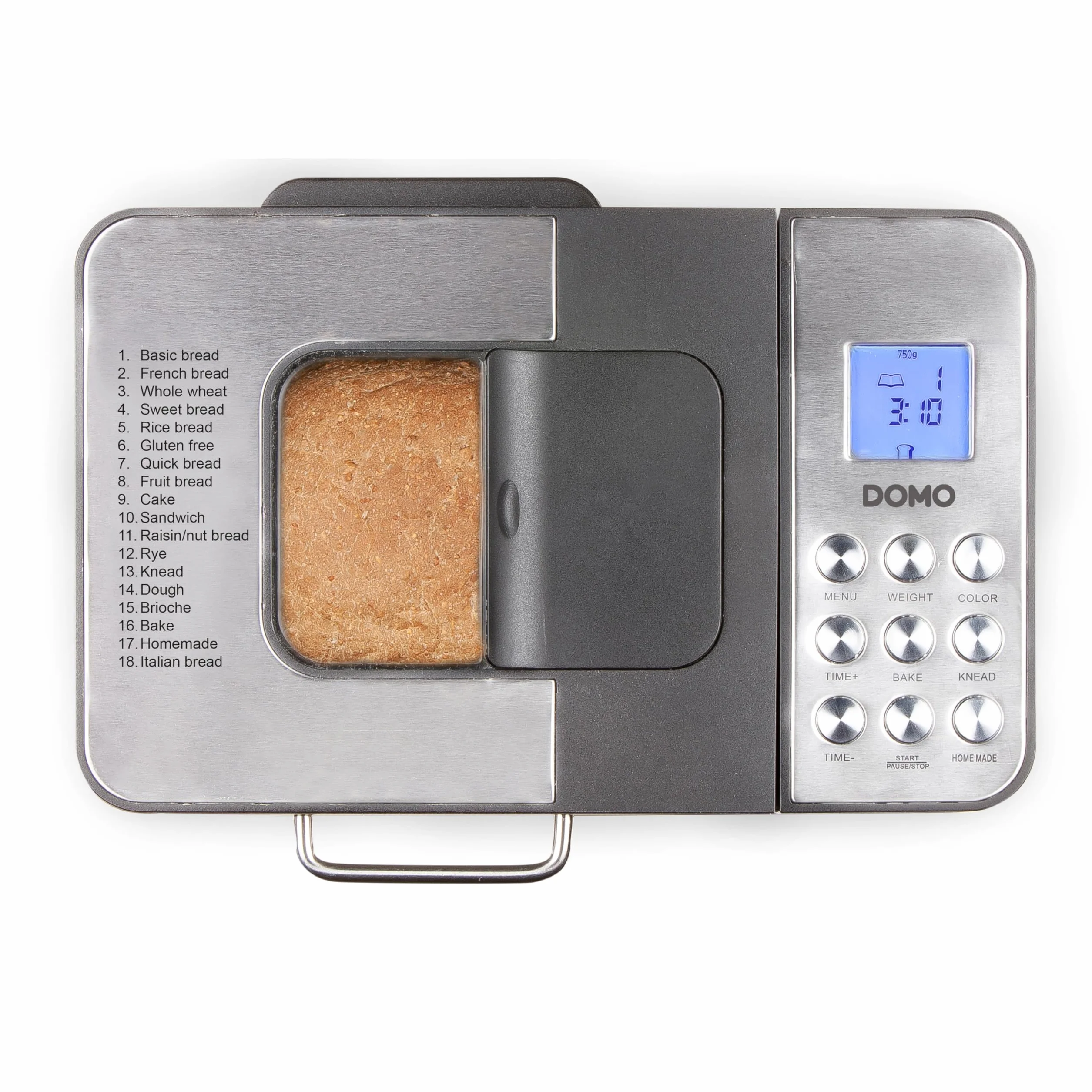 DOMO B3971 automat do pieczenia chleba, czarny, srebrny (matowy), tworzywo sztuczne