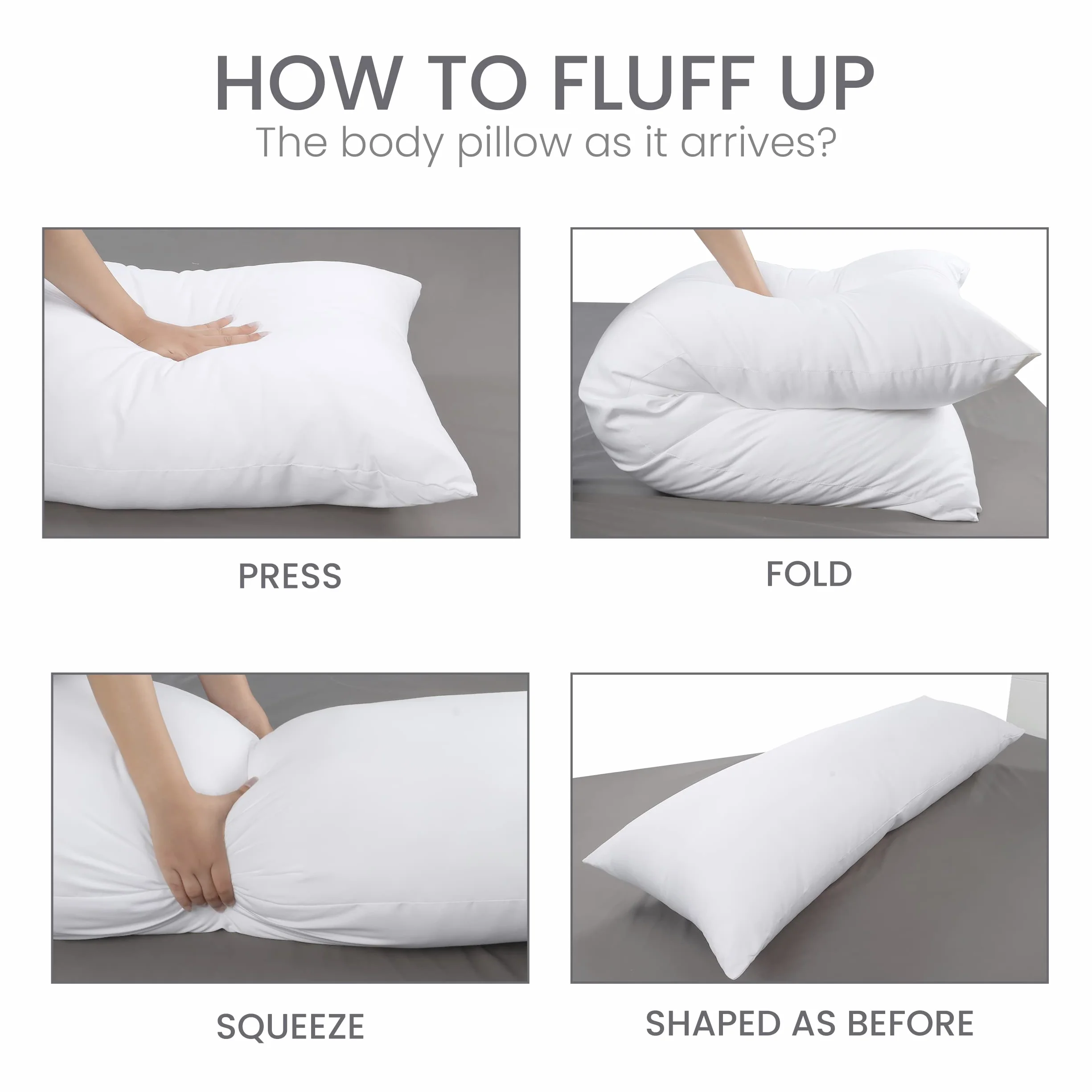 Utopia Bedding Poduszka na całe ciało długa do spania dla dorosłych śpiących na boku biała 50 x 137 cm