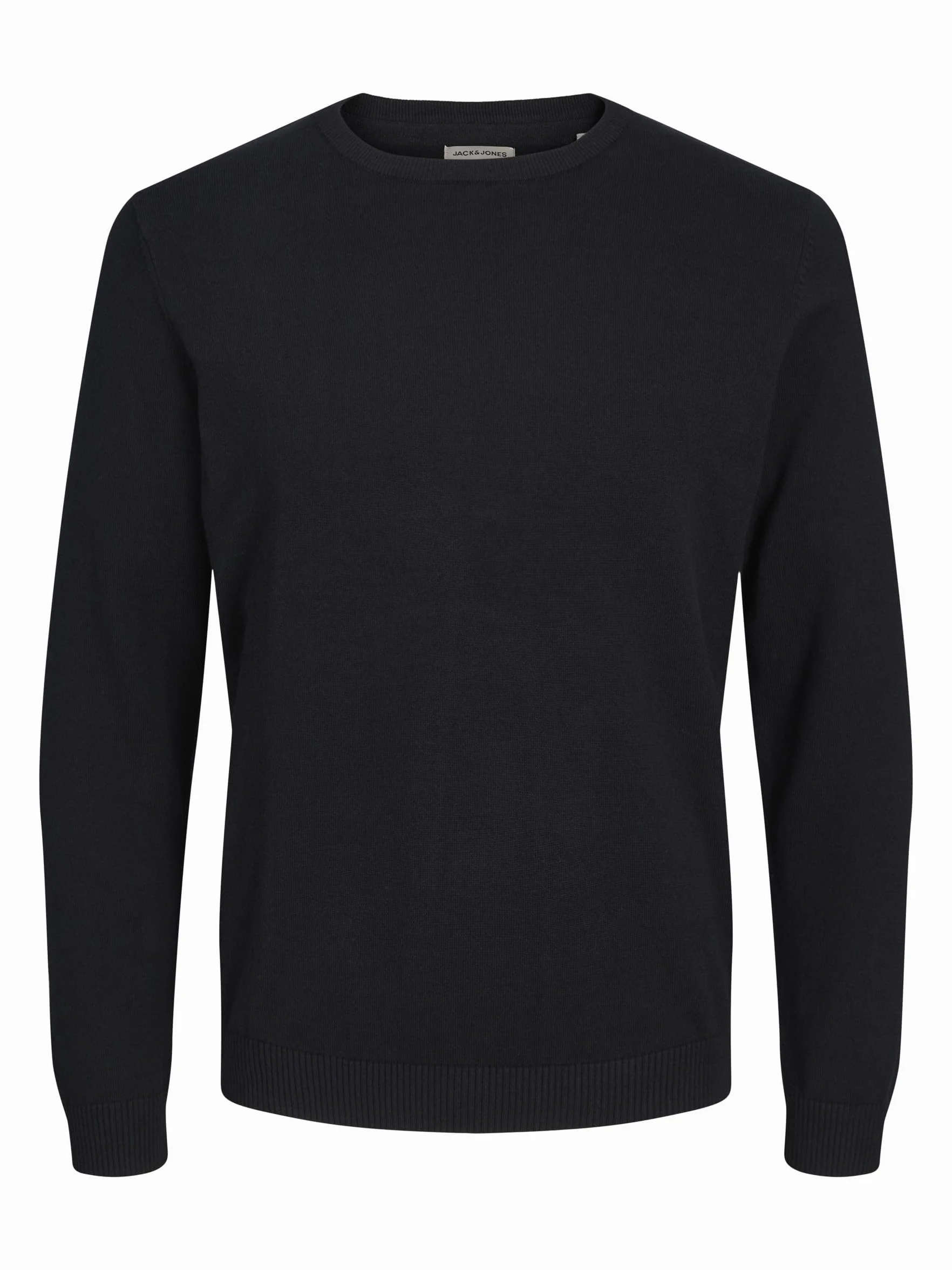 JACK & JONES Jjebasic Knit Crew Neck Noos Sweter Mężczyźni, Czarny, M