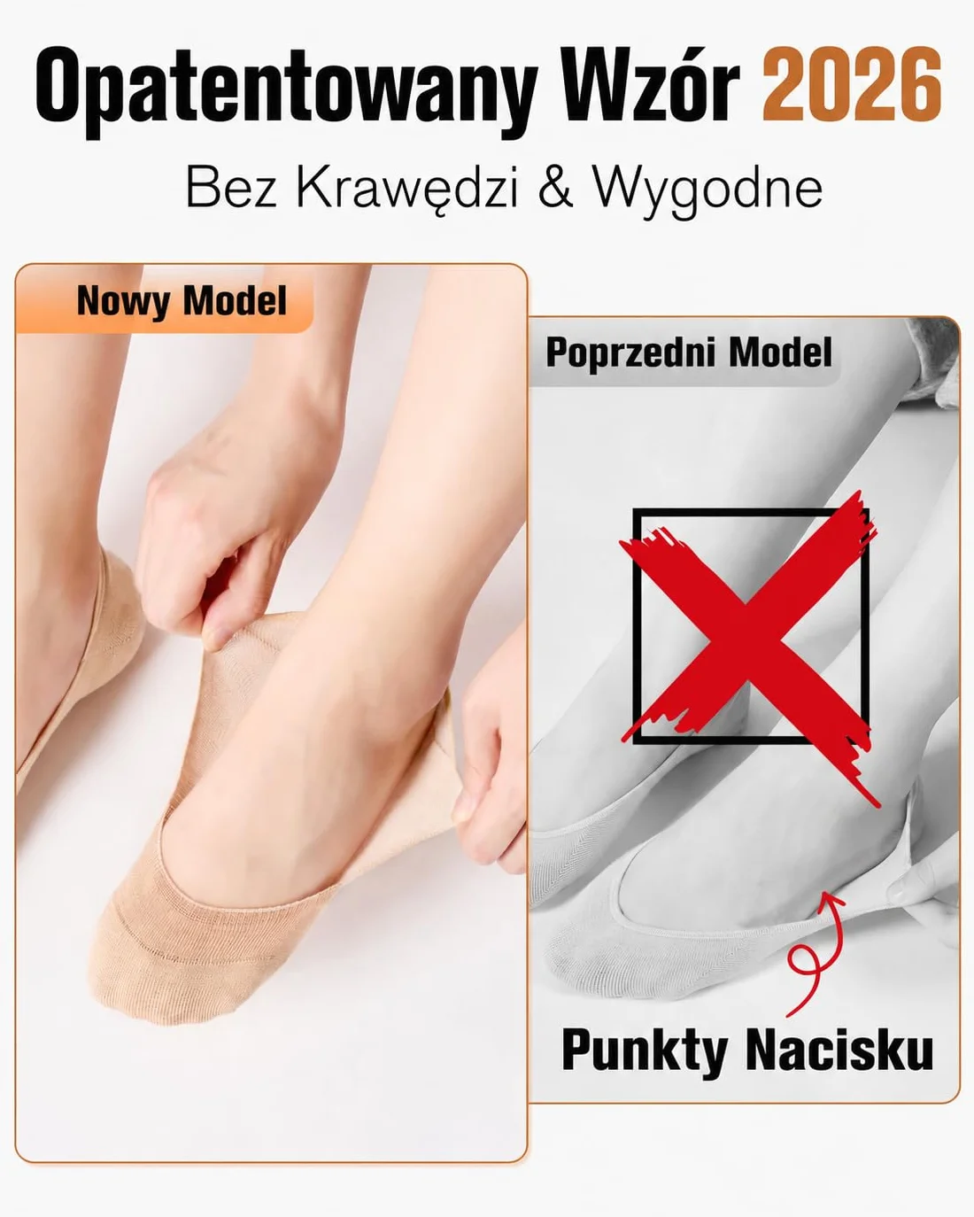 Skarpetki Damskie Niewidoczne 8 Par Stopki Damskie z Bambusa i Bawełny Krótkie Oddychające i Antypoślizgowe do Balerin Mokasynów i Sneakersów Rozmiar 35-42