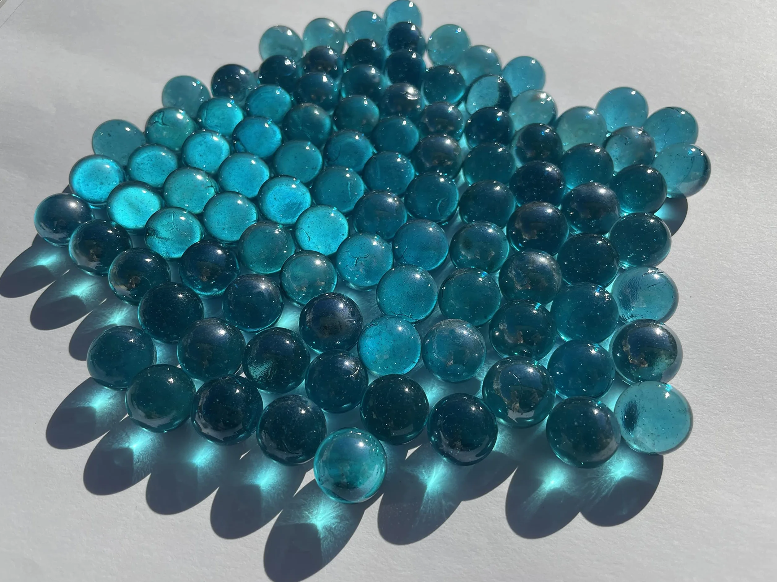 FAIRY TAIL & GLITZER FEE Kule szklanych korali przezroczyste Turkusowe Niebieskie 16mm 500g Kule ozdobne Szklane Kula