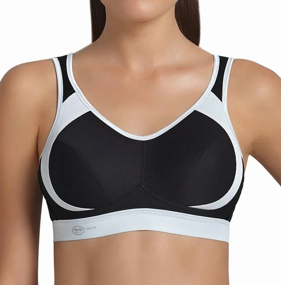 Anita Aktywny damski biustonosz sportowy bez fiszbin Extreme Control 5527, Czarny, 75B
