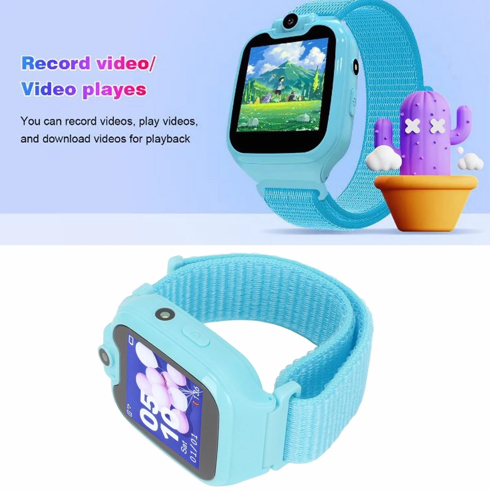 Inteligentny Zegarek G9 dla Dzieci, Wodoodporny Smartwatch IP67 z 16 Grami, Kamera HD, Odtwarzacz Muzyki, Krokomierz, Latarka, Alarm - Urodzinowy 4-12 Lat